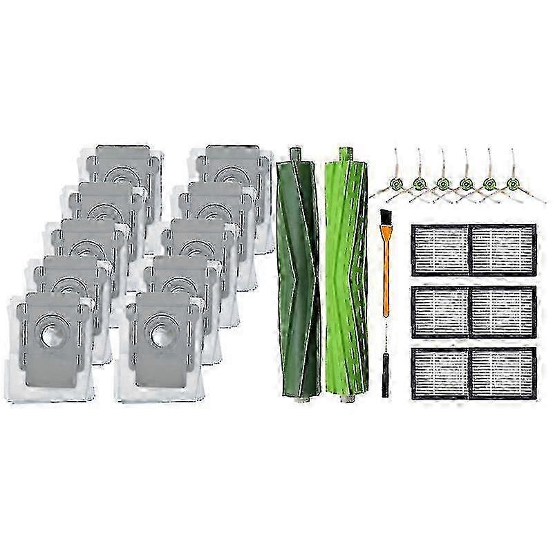 10 Packs Vacuum Bags Compatible with Certain Brand Robotic Vacuum Models & 1 Set of Roll Brush, Side Brush, and Filter
