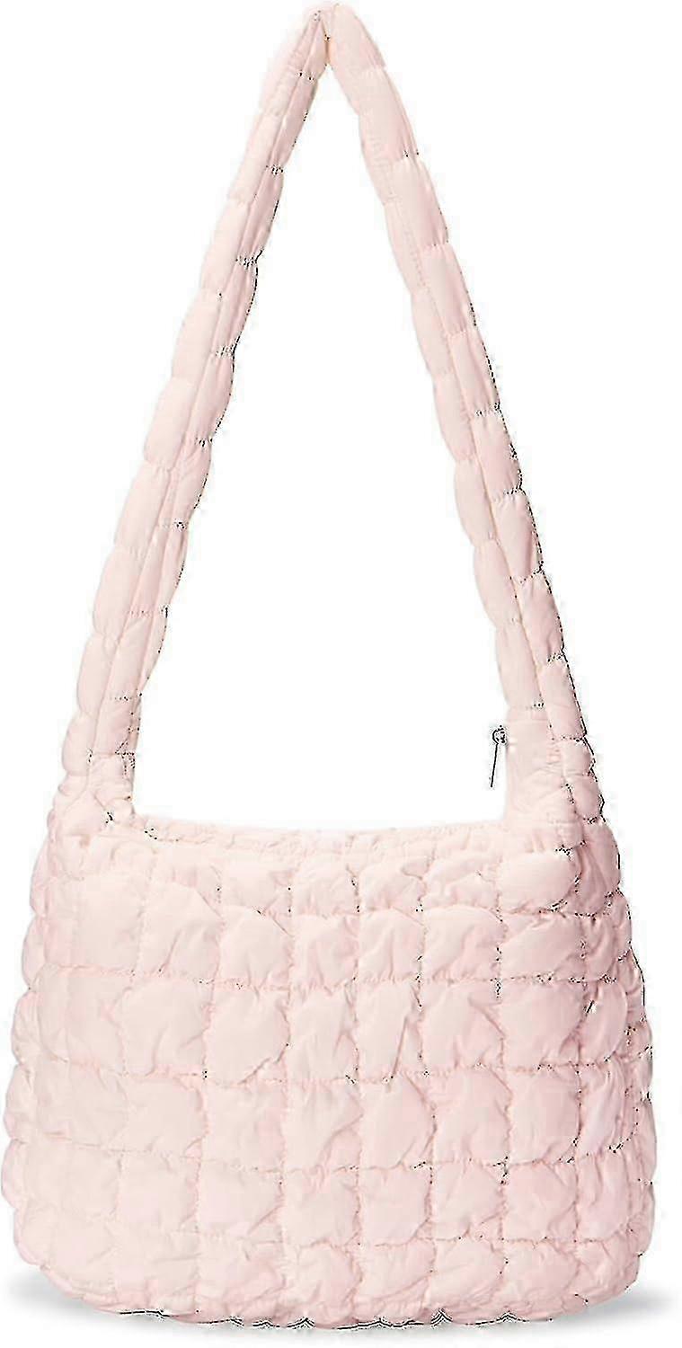 Bolsa Tote Acolchoada para Mulheres - Bolsa de Ombro Acolchoada Leve em Rosa