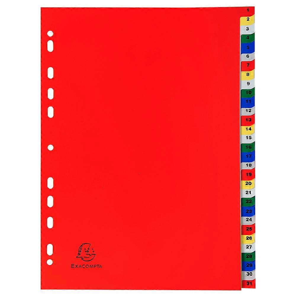 Exacompta 93E 20x Separad.A4 1-31 PP color.+pag.de indice