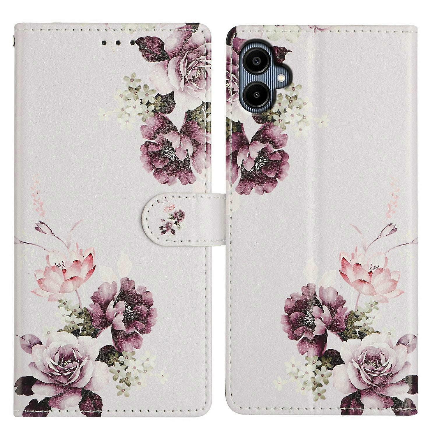 For Samsung Galaxy A07 Case Pattern Printing Wallet Stand Flip Leather Phone Cover with Strap