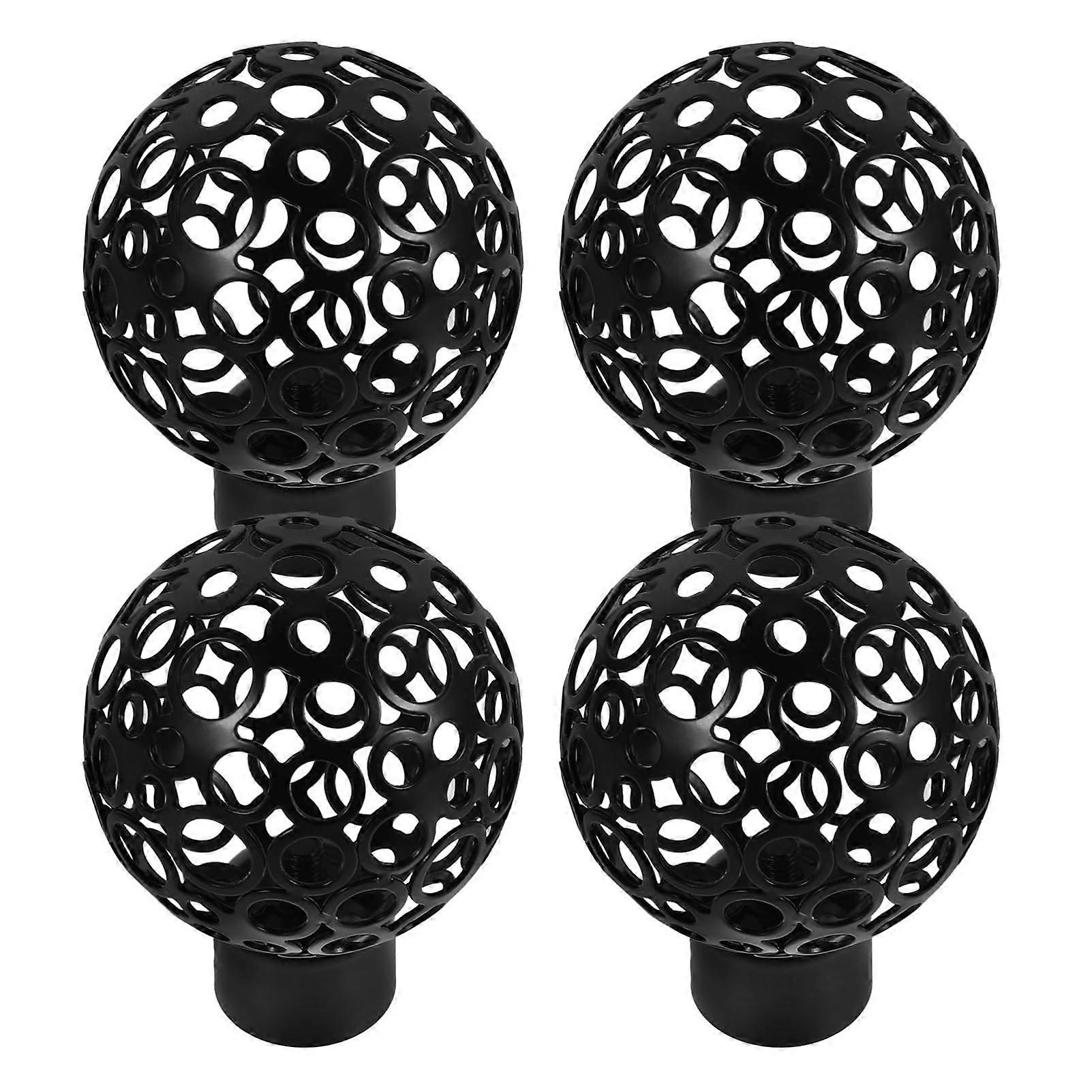 curtain rod end pieces with hollowedout design only the ends are matte black for modern