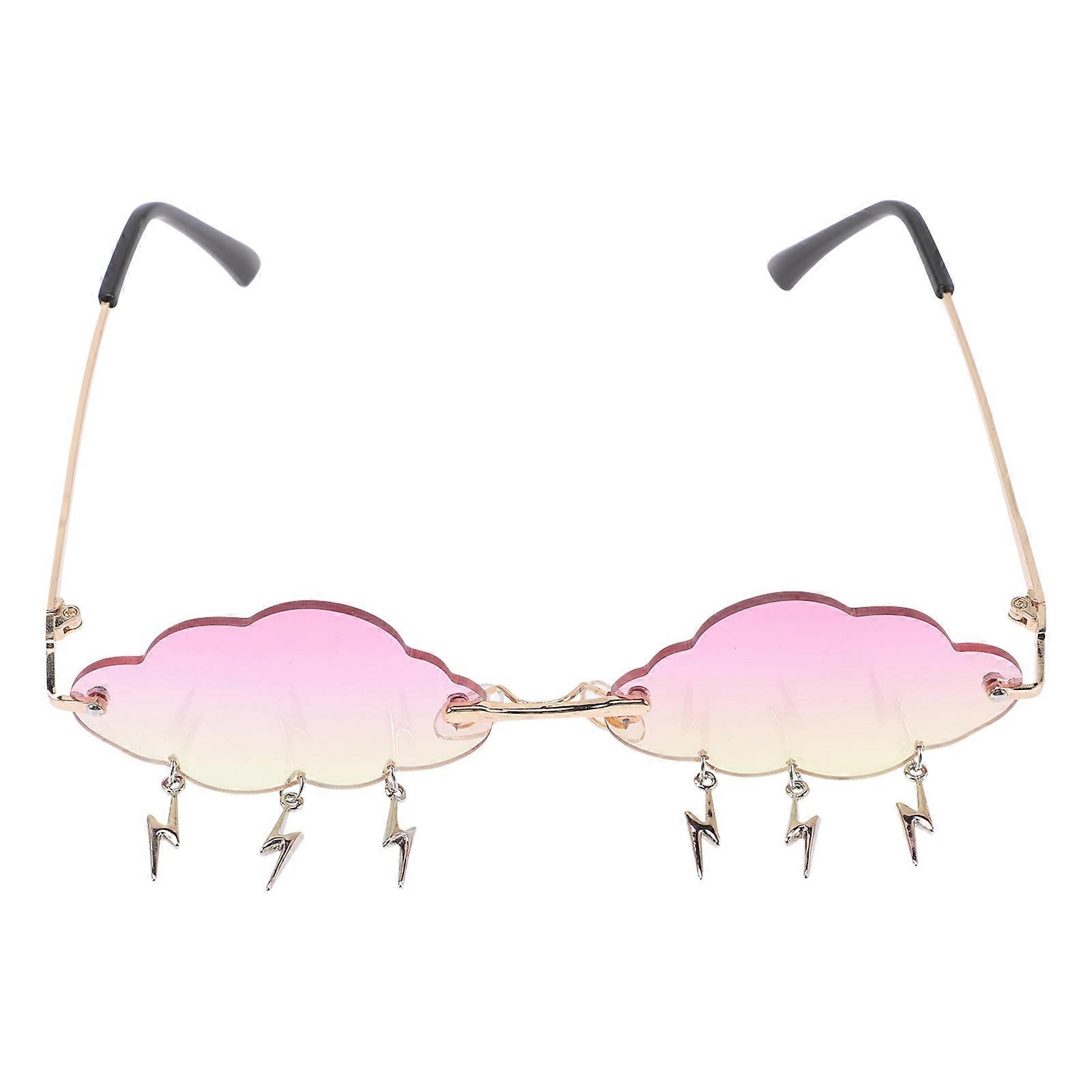 Party Ready Sunglasses with Unique Clouds and Rimless Construction