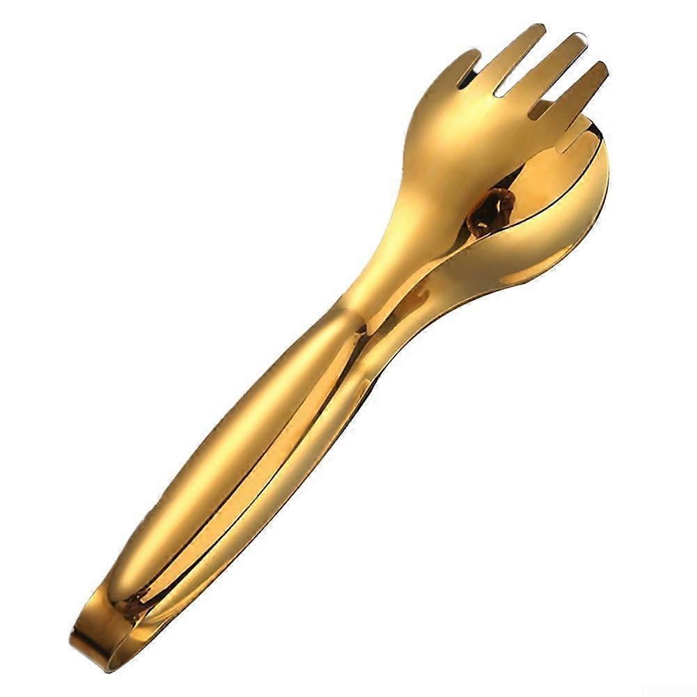 Non-Slip Stainless Steel Tongs for Meat, Salad, Bread, and Grilling, Easy Clean with Spring Mechanism (Gold)