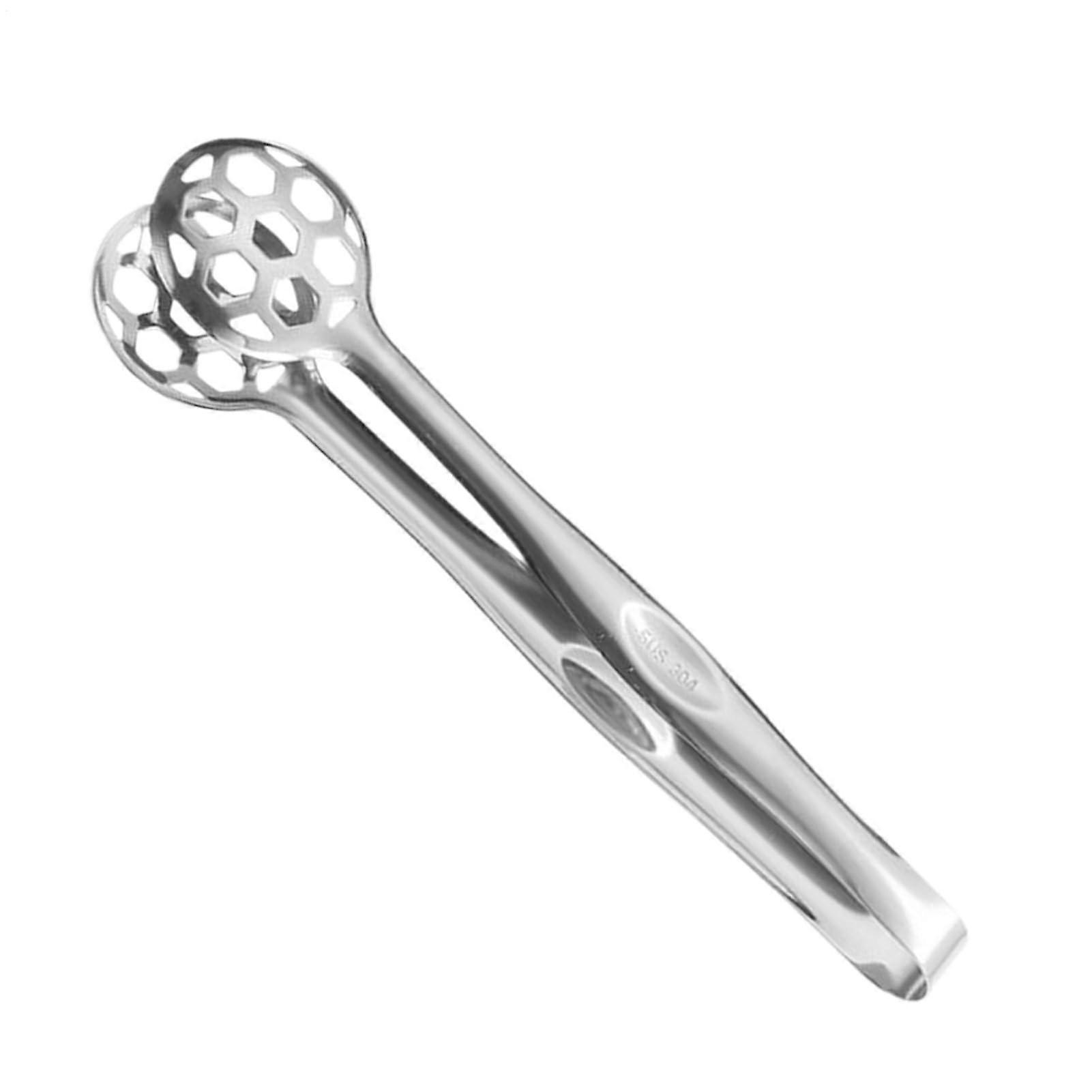 Cooking Tongs - Stainless Steel Salad Tongs with Robust Locking Clip, Multifunctional Kitchen Utensils for Home and Restaurant Silver