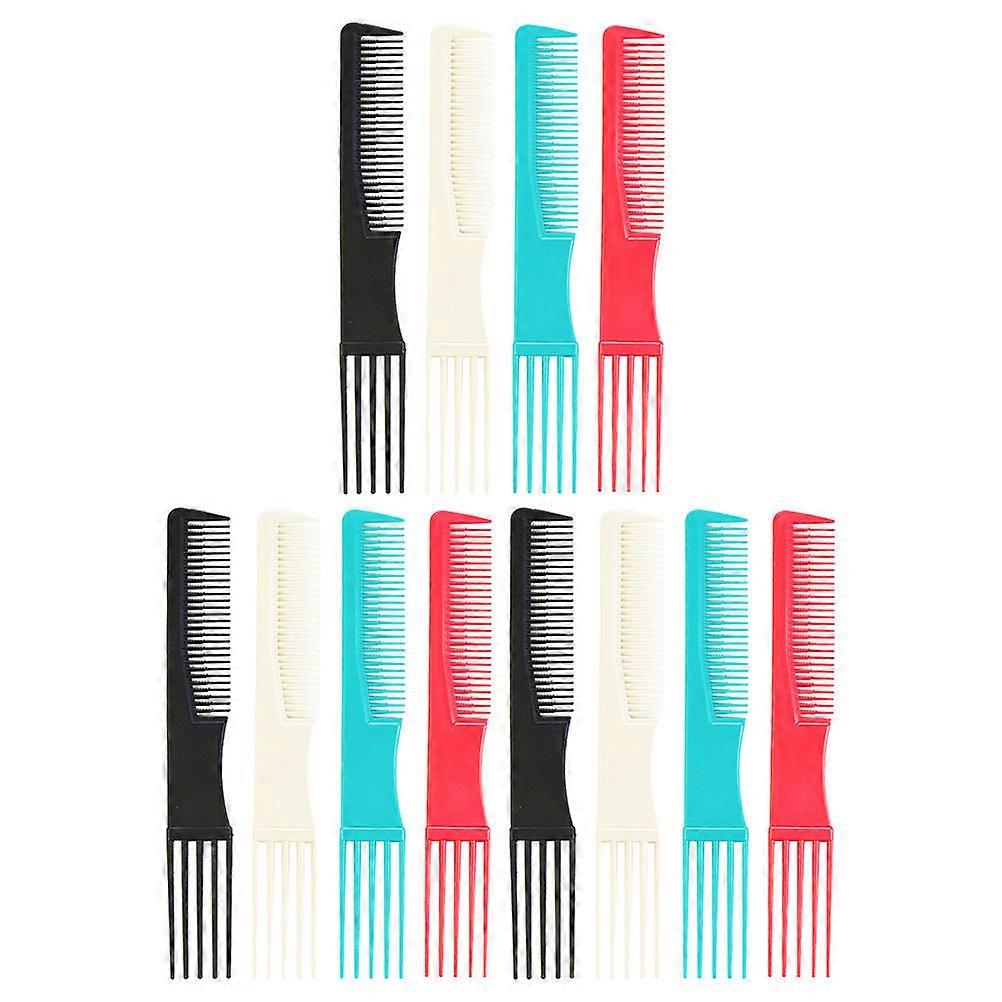 Hairstyling Tool Combs 12Pcs Plastic Assorted Color Durable Use Combs for Home Use