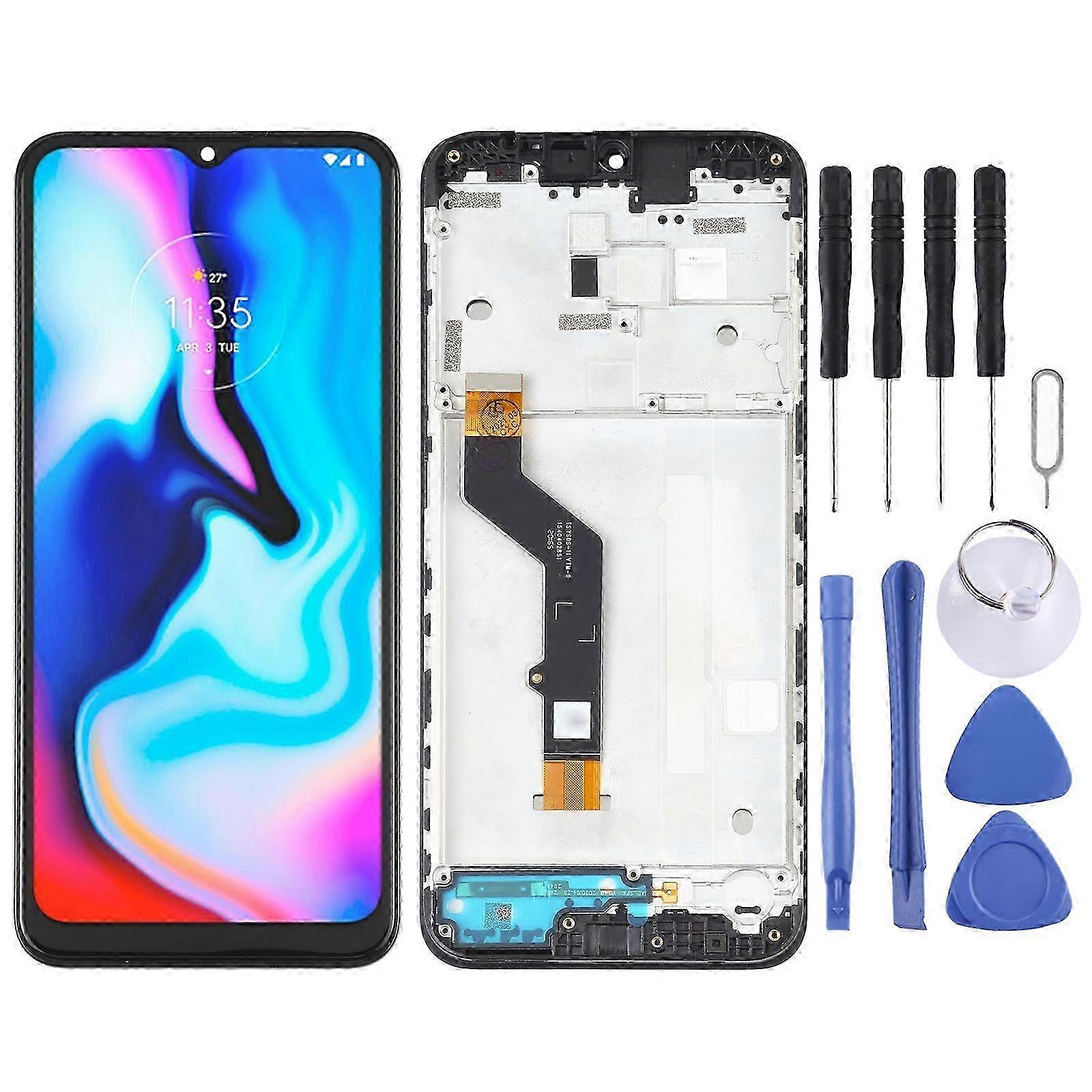 2025 TFT LCD Screen for Motorola Moto E7 Plus XT2081-1 Digitizer Full Assembly with Frame (Black)