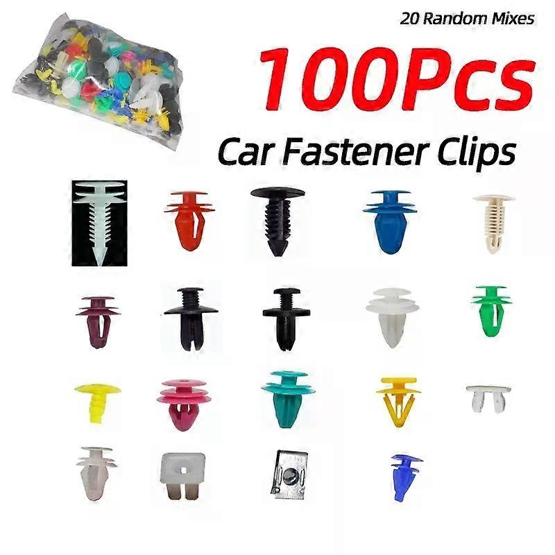 100 / 200db autókapcsok rögzítőcsavarok készlet lökhárító műanyag sárvédő tolócsap szegecs ajtó kárpit rögzítő automatikus tartozék