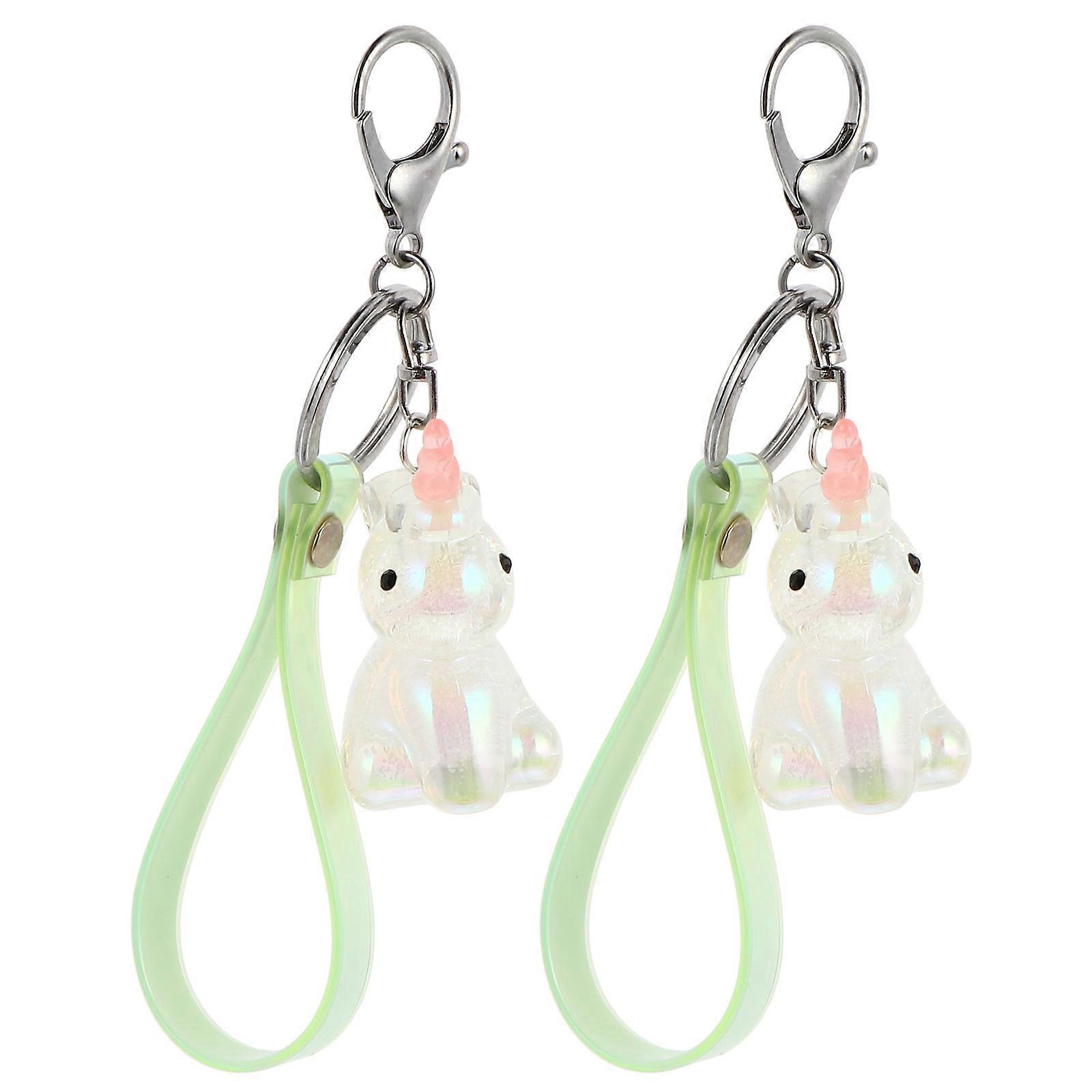 Cute Keychains For Car Keys Unicorn Shape Acrylic Key Chain Clasp Children 16x5x3cm 2Pcs