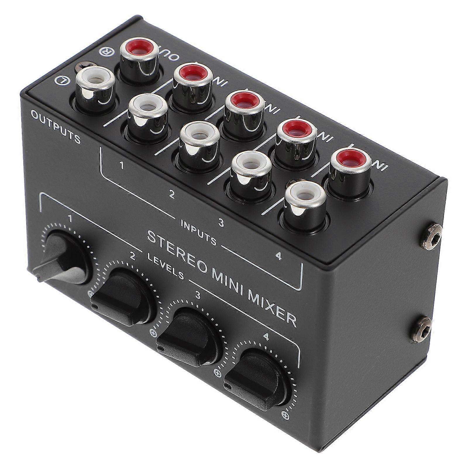 Portable Mini Stereo Audio Mixer with Independent Level Controls for Live Studio and Multi Channel Mixing