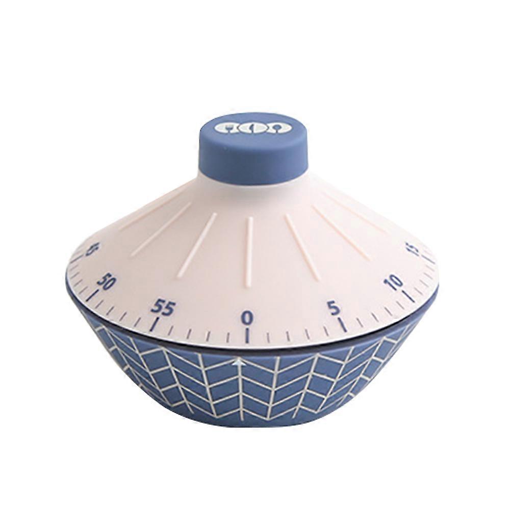 Kitchen Timer Reminder Mechanical Timer Bowl Shape Blue 9x9x6.5cm Manual Cooking 1Pack
