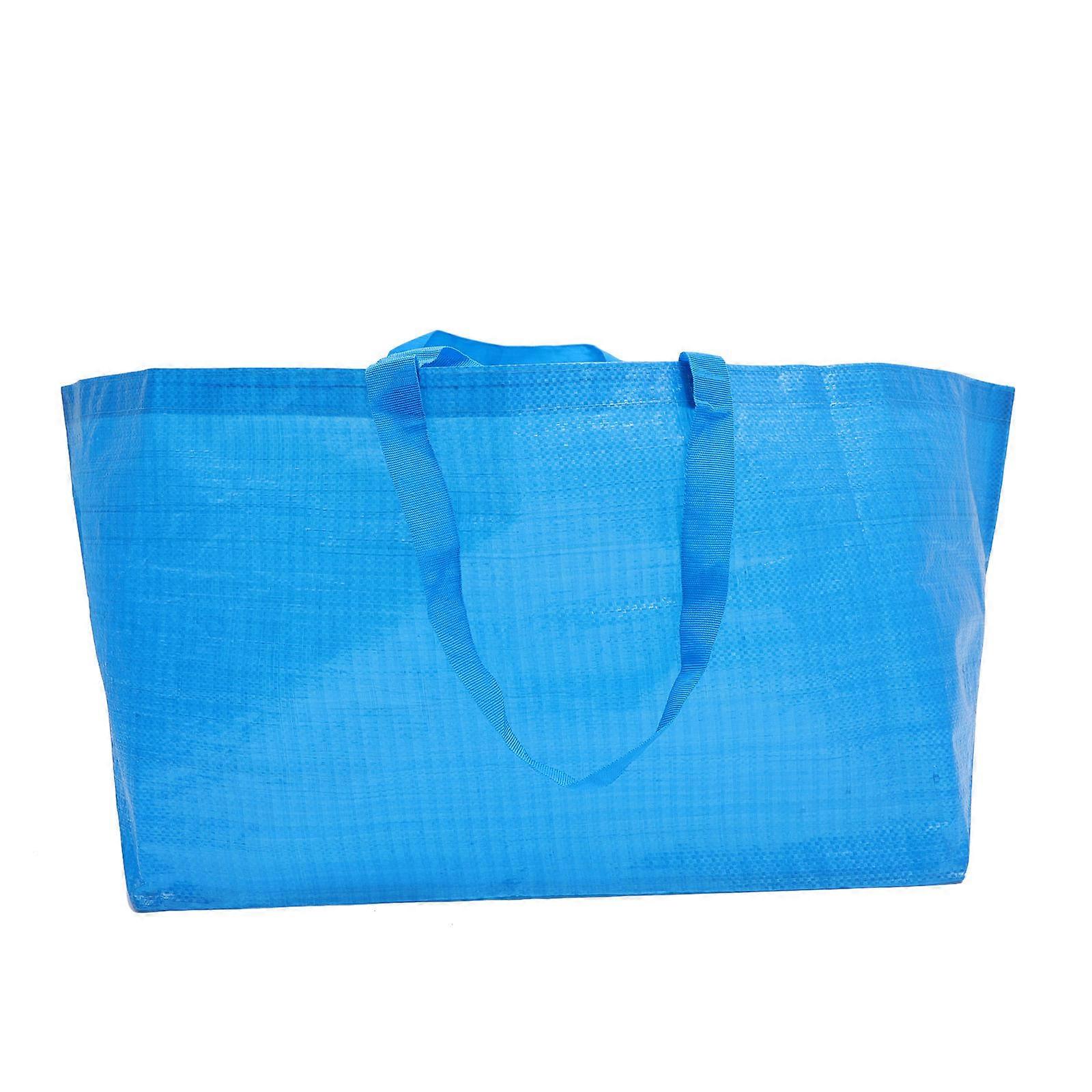 1pc Portable Woven Luggage Packing Organizer Home Storage Bag Blue