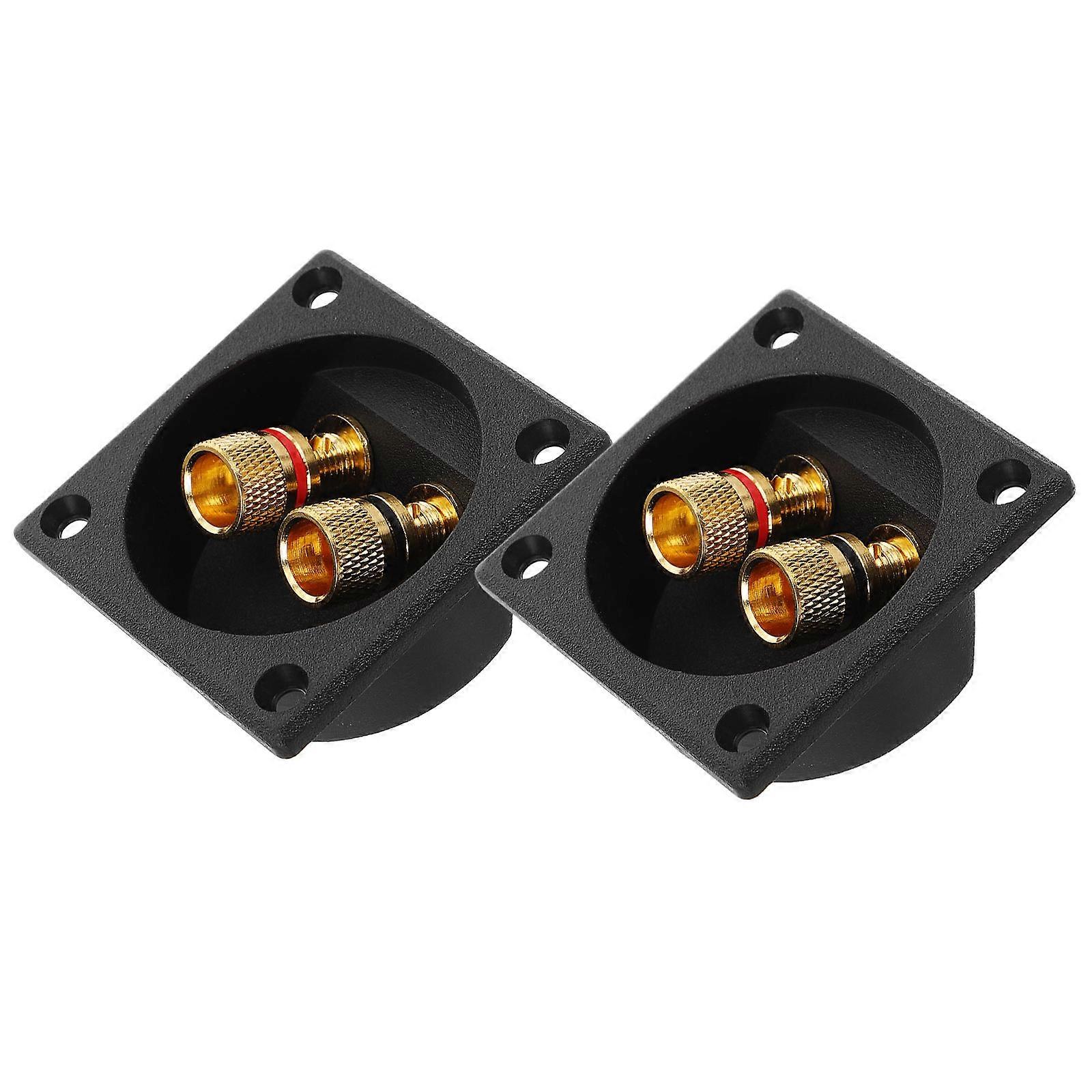 Square Subwoofer Terminal Cup Binding Post for Professional Sound Equipment Black 5.70X5.70X2.20CM 2Pcs