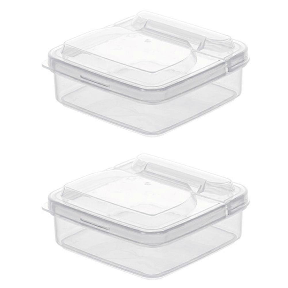 Food Boxes Fresh-Keeping Cases Lid Design Square Lid Transparent 2Pcs