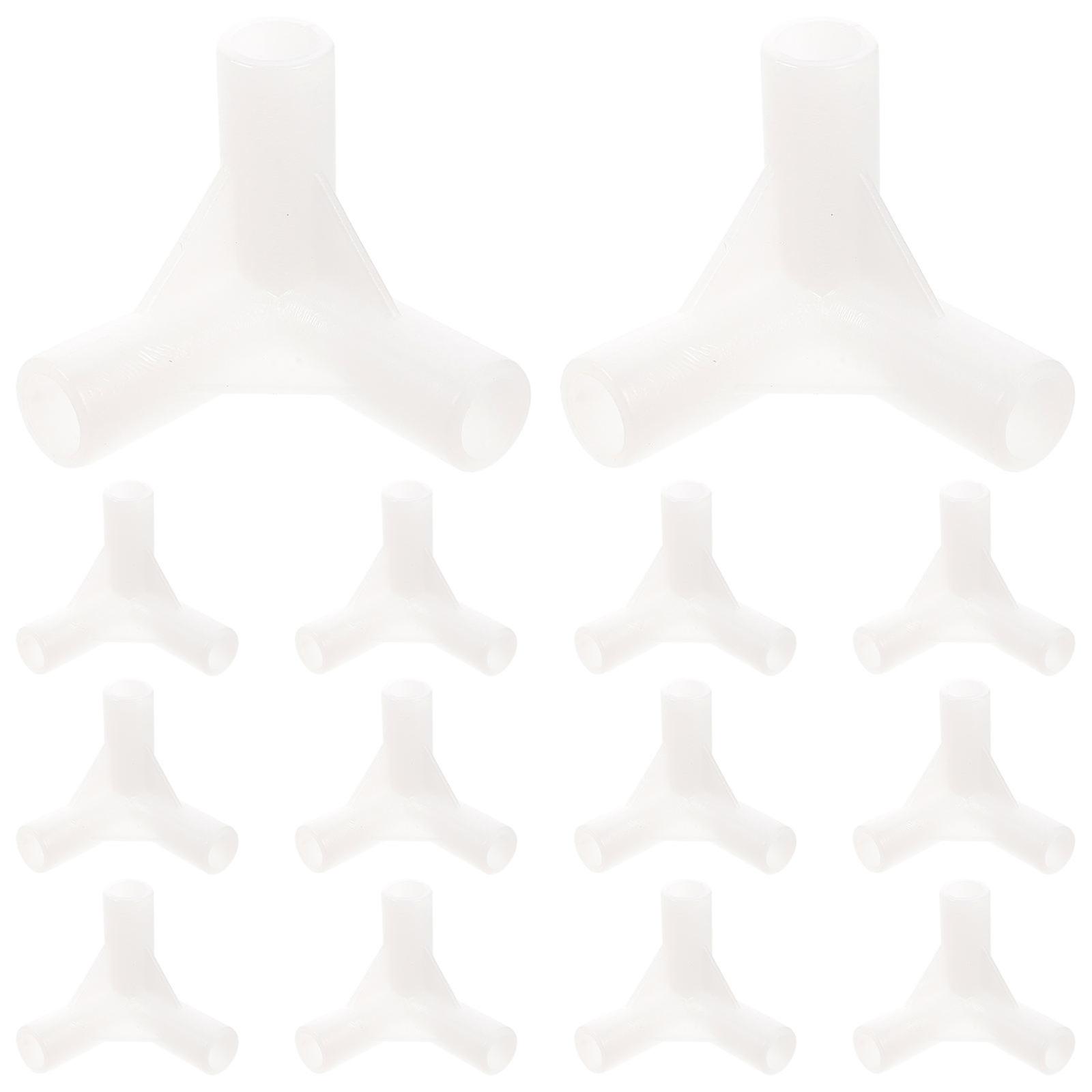 Canopy Tent Awning Attachment Canopy Tent Fittings Plastic Tee Connector Pipe Connection White 5.5X3.8X3.8CM 20Pcs