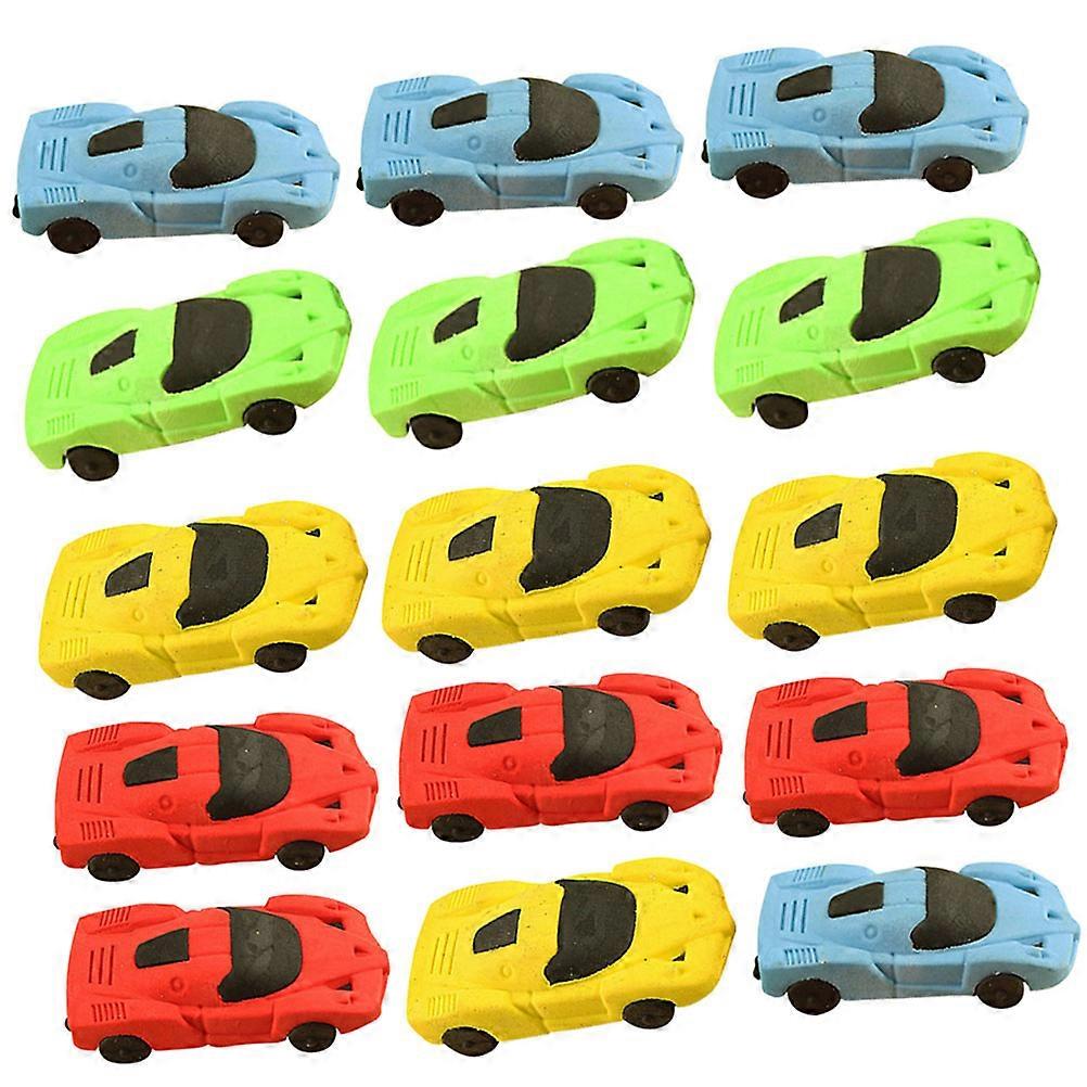 Cute Eraser Set Car Shape Erasers Classroom Rewards Party Assorted Color 6x3cm Pencil Mark Eraser 36Pack