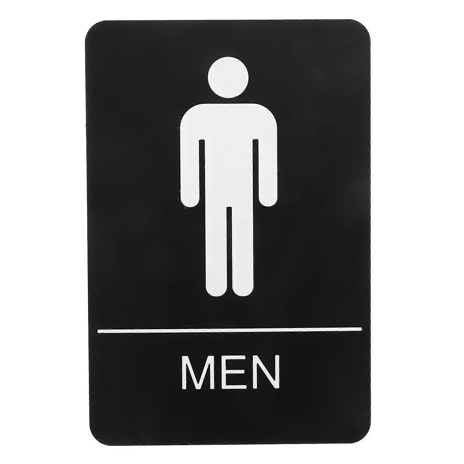 Black Acrylic Accessible Restroom Sign with Braille for Men – Self Adhesive Toilet Door Sign for Inclusive Bathroom Signage in Public Spaces, Hotels,