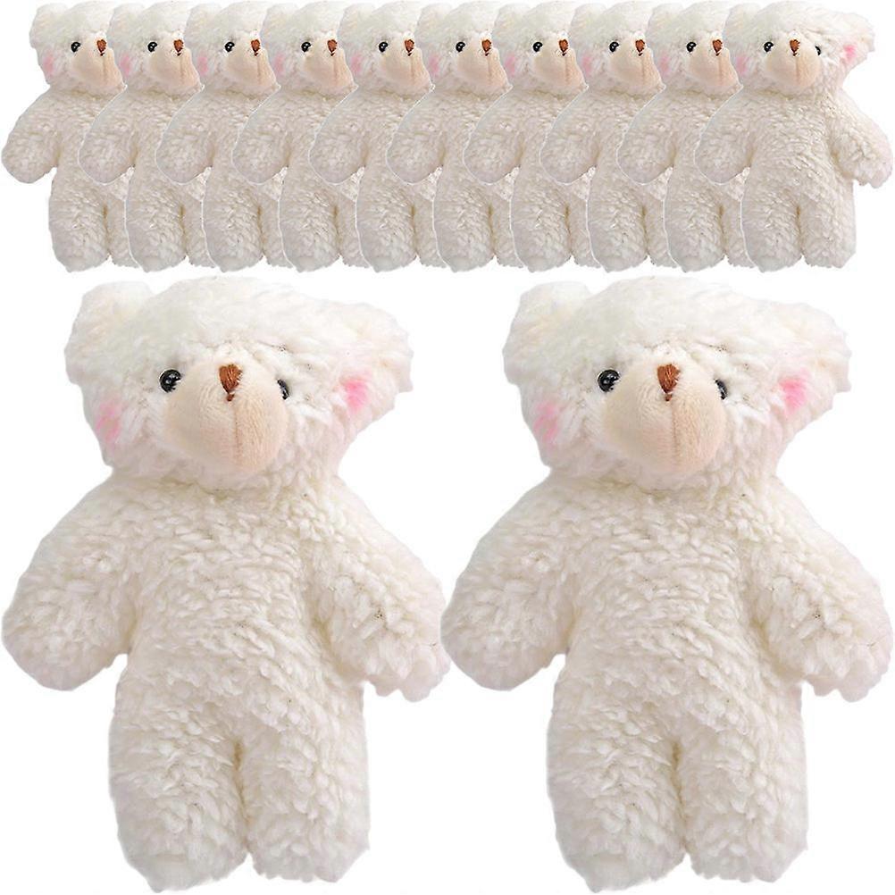 Mini Bear Keyring Plush Bear Keychains Keys Cell Phone Wallet Portable Decorative 12Pcs