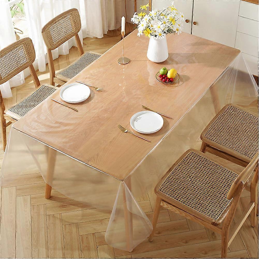 Transparent Tablecloth 0.18 mm, 140 x 180 cm, PVC Washable Square Table Protector