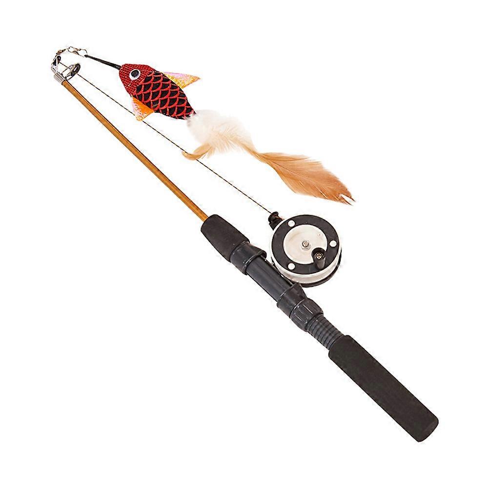 Cat Teaser Stick with Fish Doll Pendant – Durable Fishing Rod Design for Interactive Indoor Play, Engaging Toy for Cats