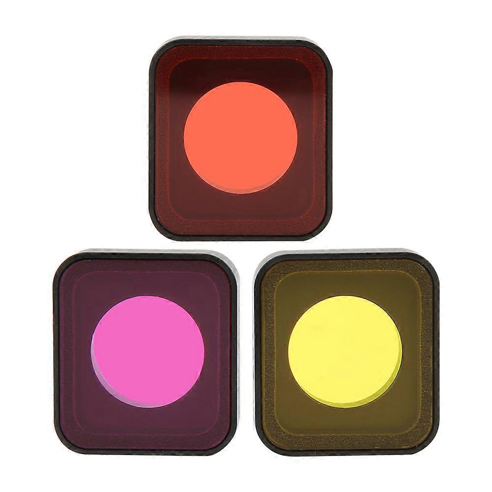 JUNESTAR 3 in 1 Clip-on Action Camera Lens Filter for GoPro HERO6/5 Red Yellow Magenta