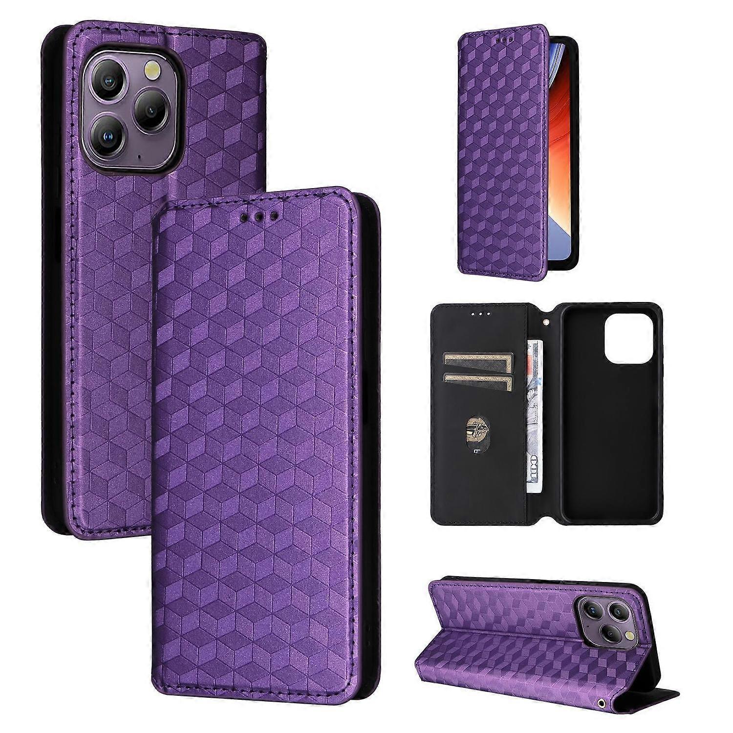 Cubic Grid Leather Case For Blackview A96