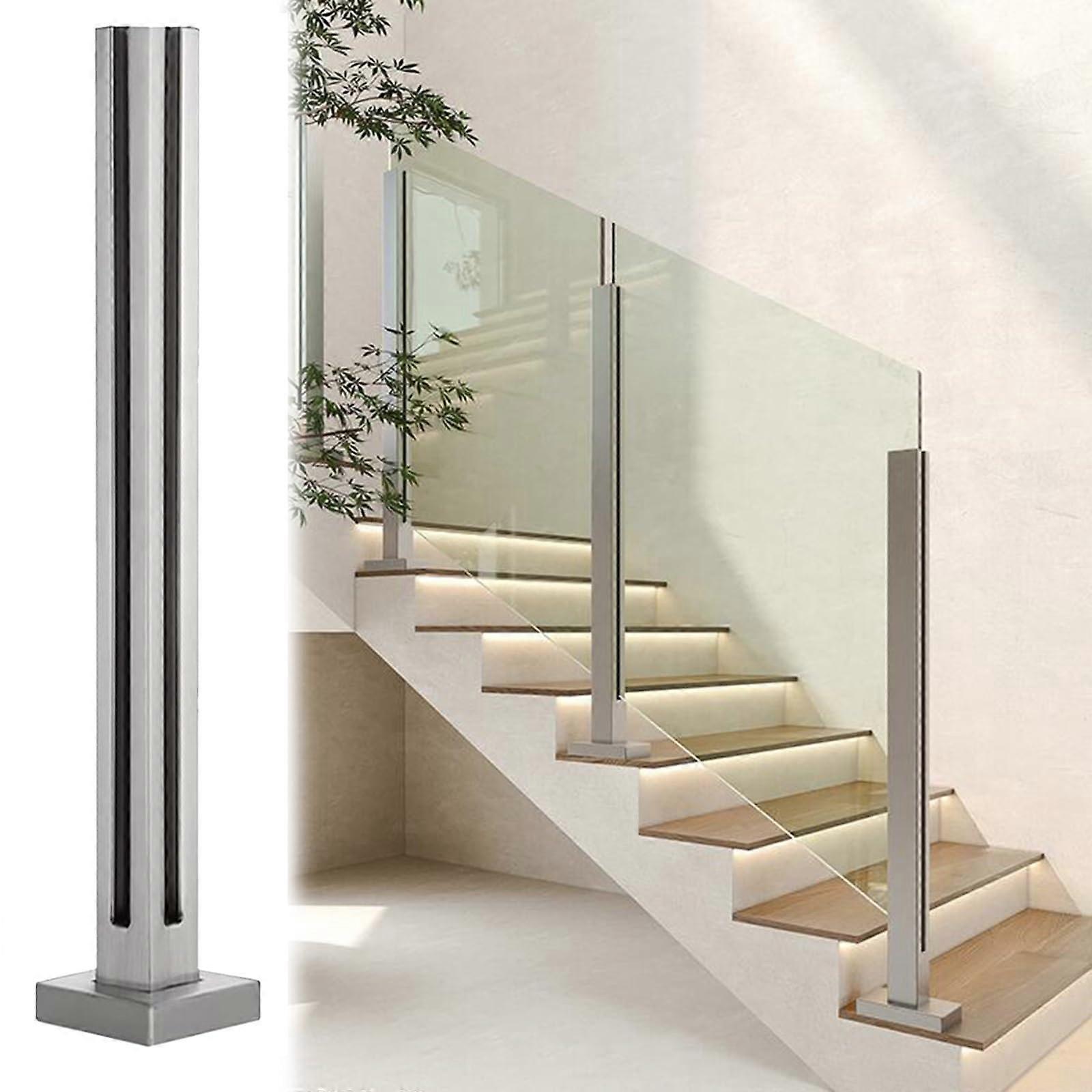 Glass railing posts for balustrades, glass railing channel (color: sapphire, size 125CM)