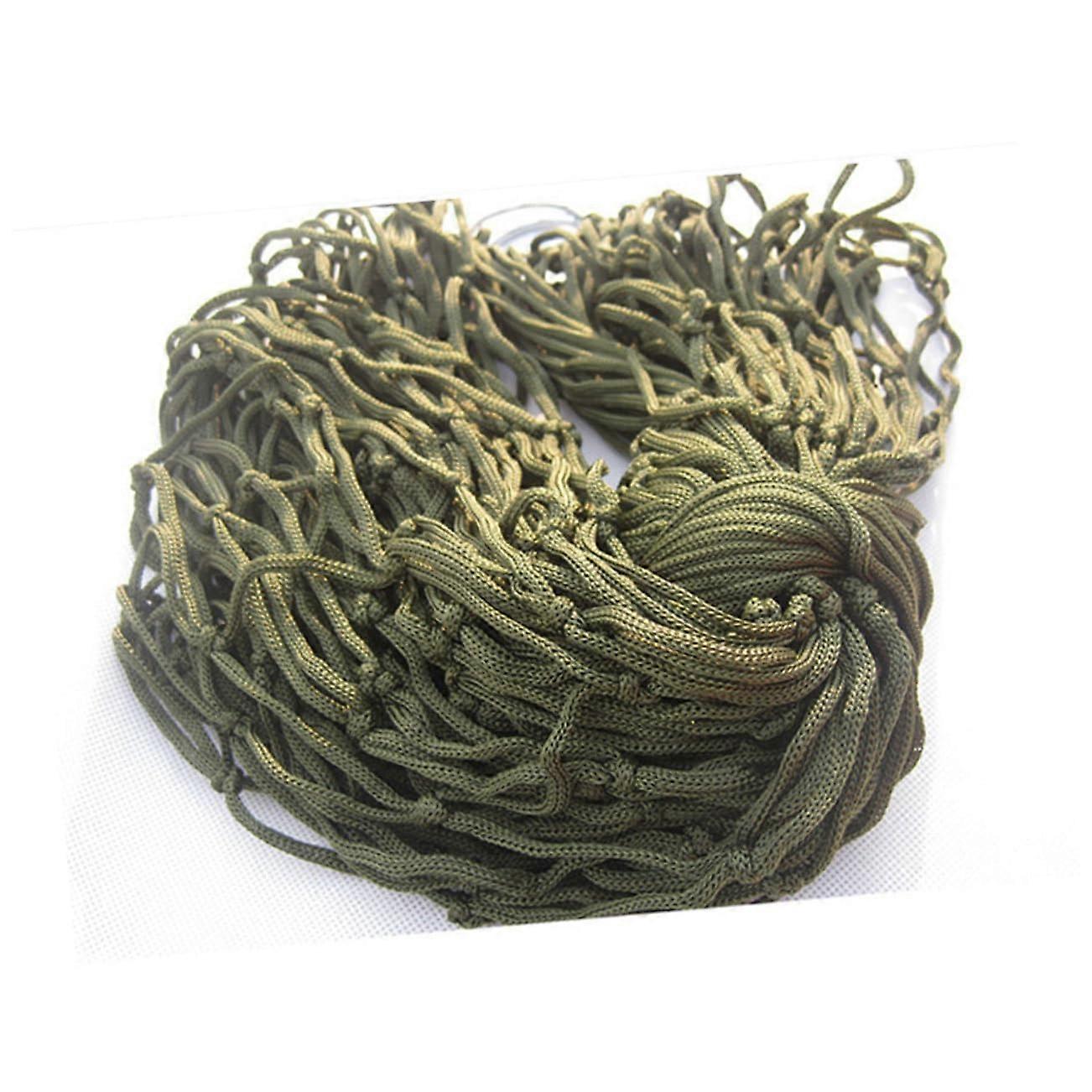 Army Green Camping Hammock Nylon Rope Mesh Single for Outdoor Activities