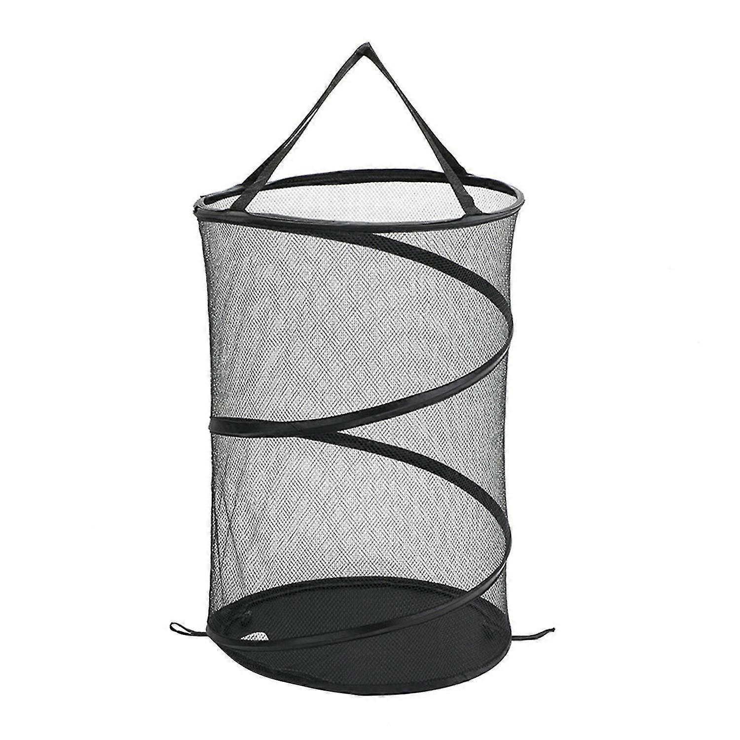 Breathable Foldable Laundry Basket with Drawstring Opening Durable Polyester Cloth Dirty Clothes Bas