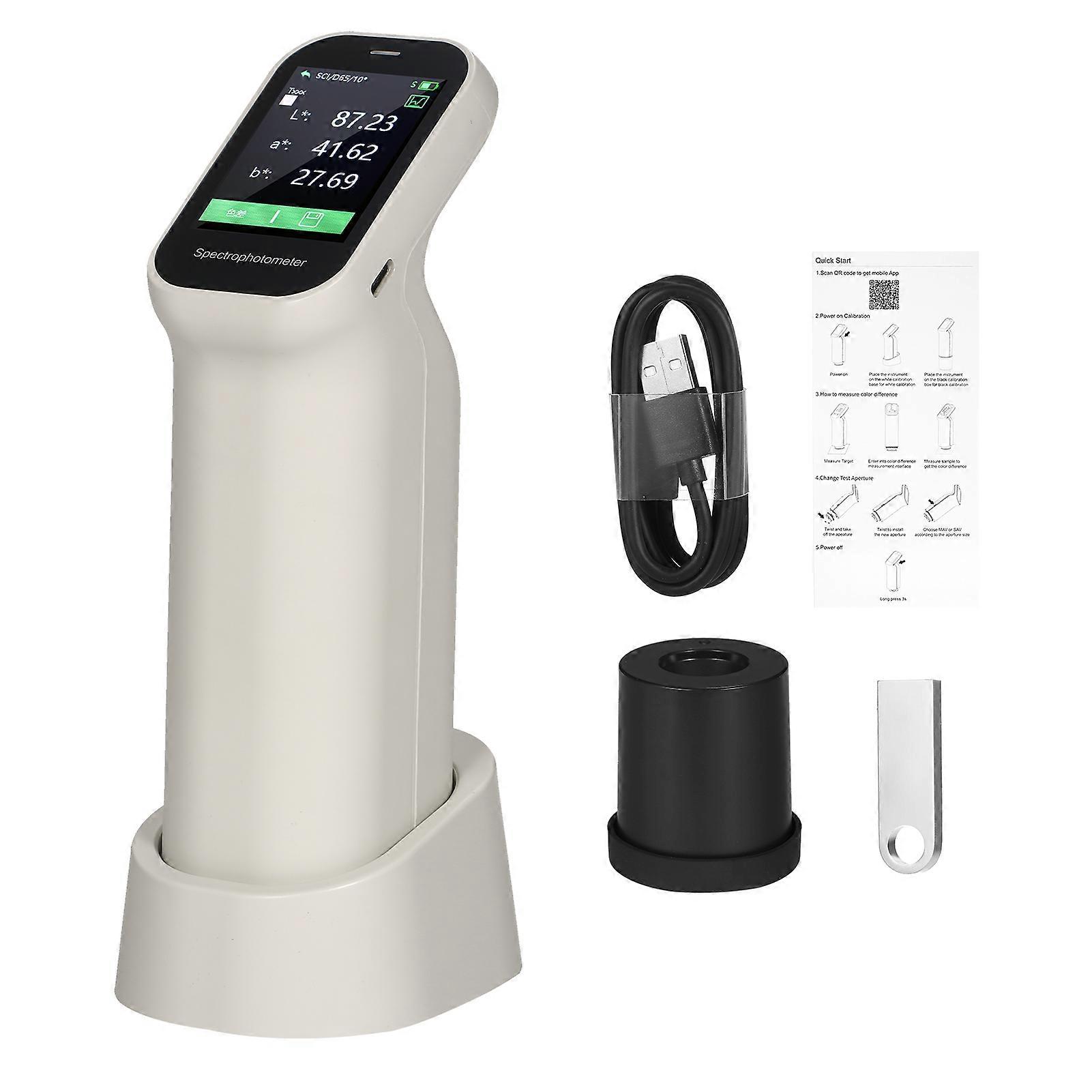 Tragbares wiederaufladbares Kolorimeter Chromometer Handheld Spektralphotometer Farbmessgerät Automatische Kalibrierung Farbdifferenztester Farbmessgerät Instrum