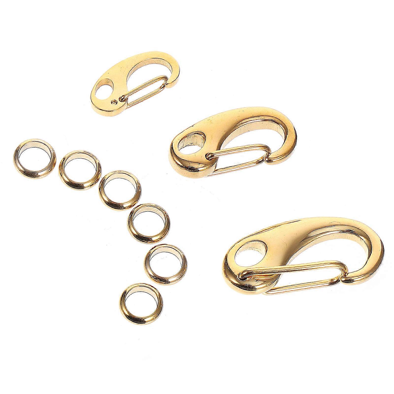 リーシュドッグタグクリップ、3個IDタグタグクリップ、6つのリング付きステンレス鋼タグクイッククリップ、カラーハーネスキーリングクリップアクセサリー用バックル