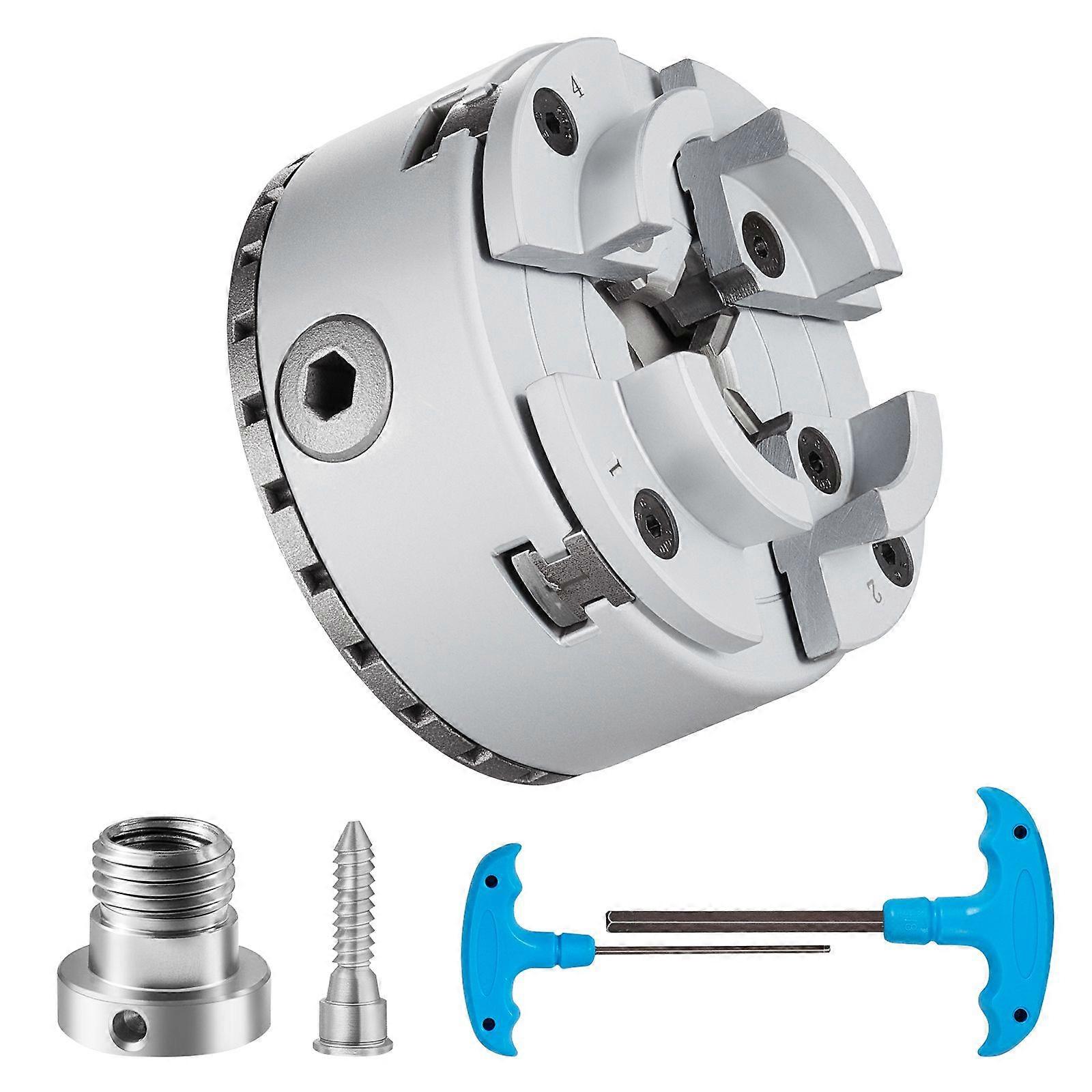 KP2-3/4 Lathe Chuck, 4-Jaw 2.75" Diameter, Metal Lathe Chuck Turning Machine Accessories, Self-centering Tool, for Lathe, Precision Machining, Grindin