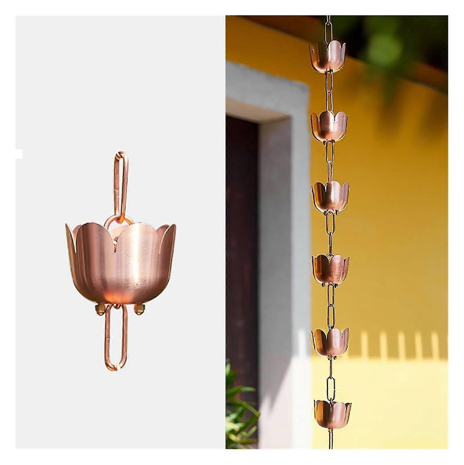 Rain chain, copper rain gutter chain, petalshaped cup for gutter drainage