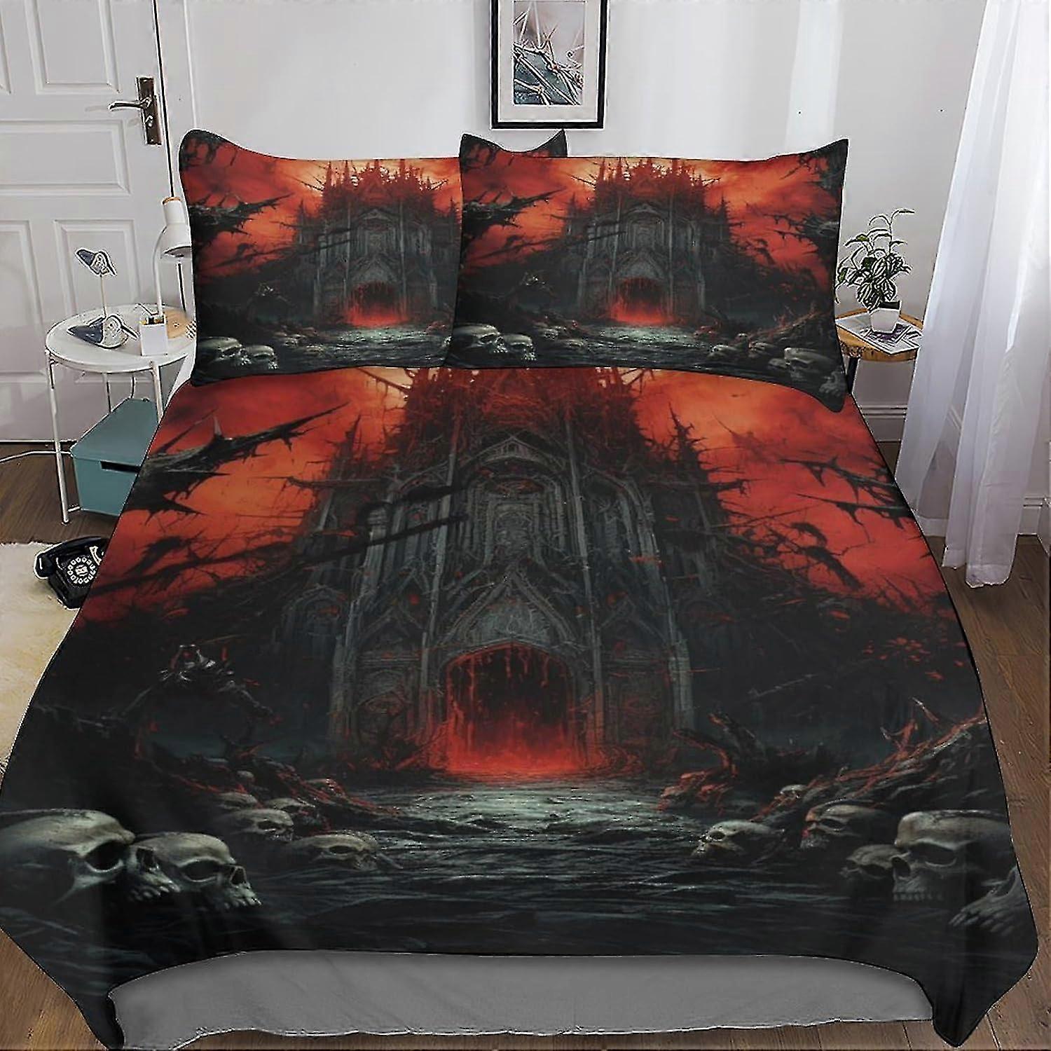 3D Printed Duvet Cover Set with Pillowcases and Zipper Closure, Unique Design for Allergy Sensitivity