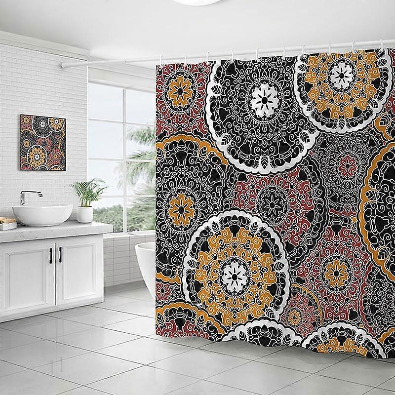 Polyester Shower Curtain, Weighted Hem, White Heart Flower Pattern, 150 X 200 CM, Machine Washable