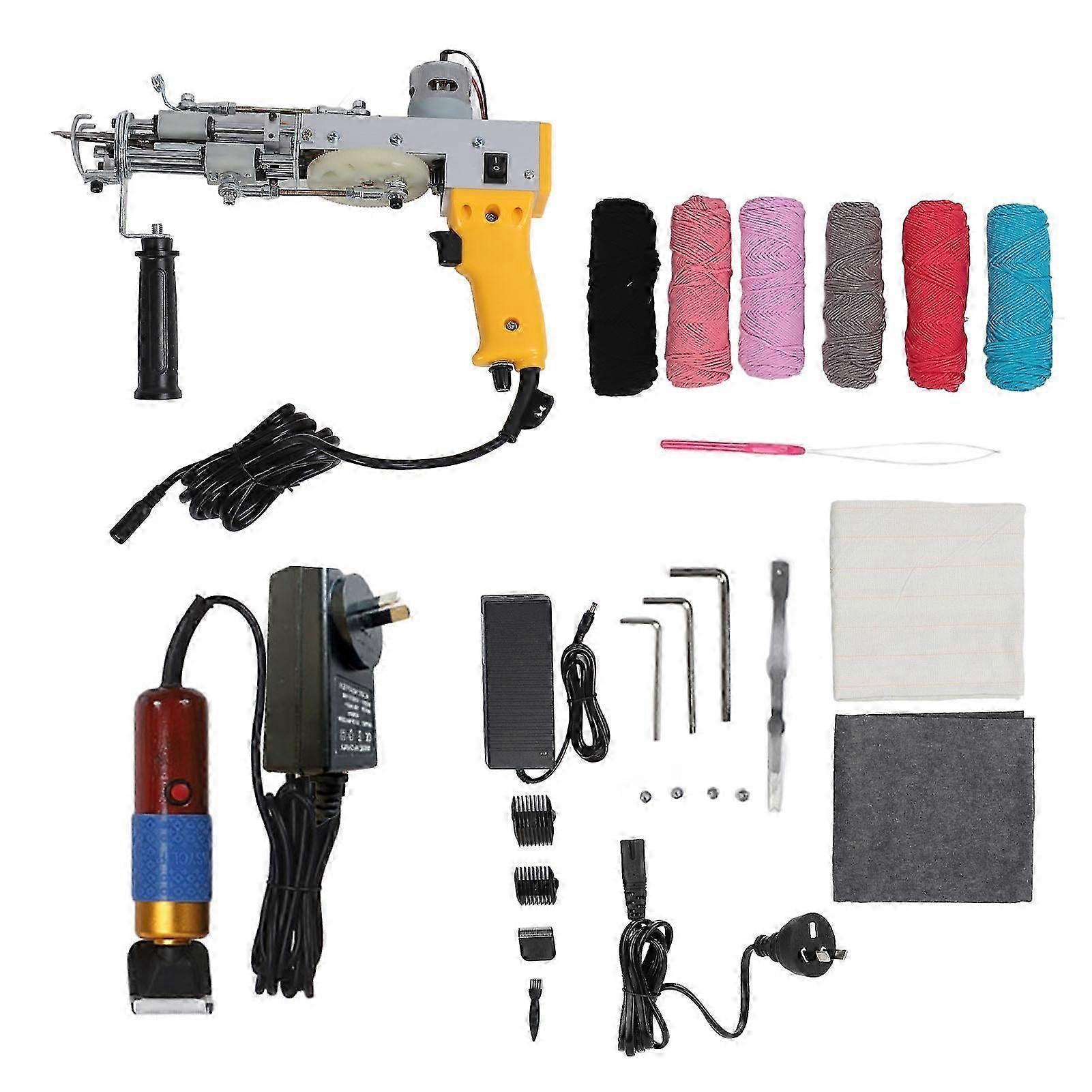 2 In 1 Cut Pile Loop Pile Electric Rug Gun Machine Starter Kit 40 Stitches Per Second Diy Tufting Machine For Beginners 100240v Au Plug