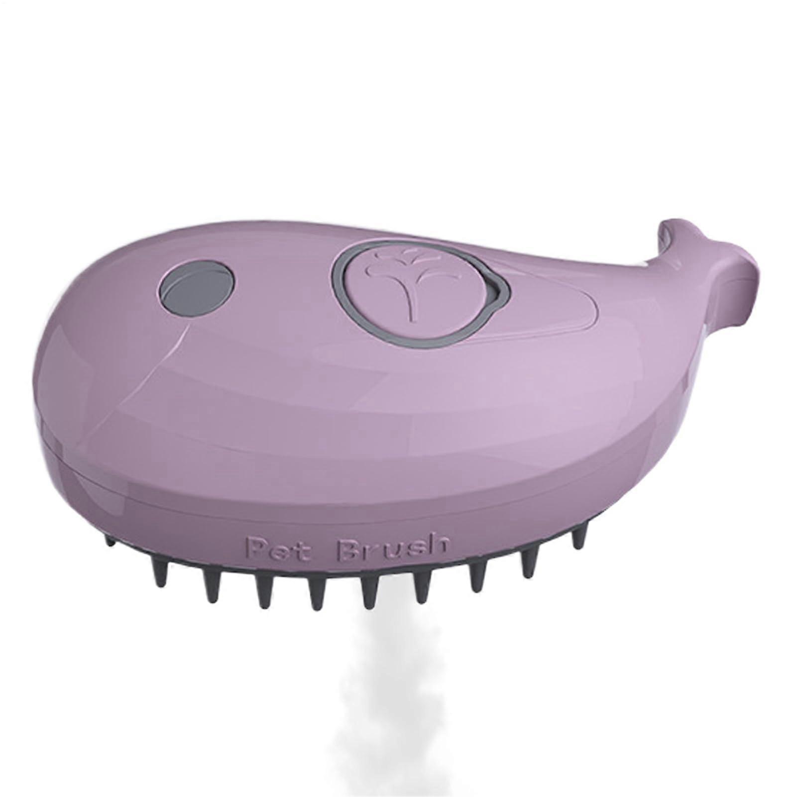 Cat Grooming Brush for Longhaired Cats - Ergonomic Slicker with Soft Bristles, Ideal for Sensitive Skin and Hair Loss Control, Purple