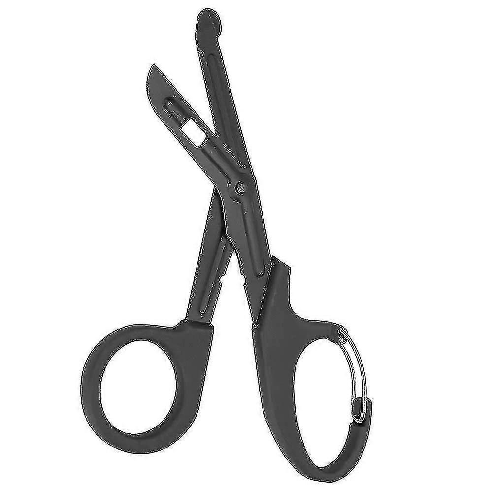 7.2'' Bent Titanium Bandage Shears for Emergency and Trauma Use, Stealth Black