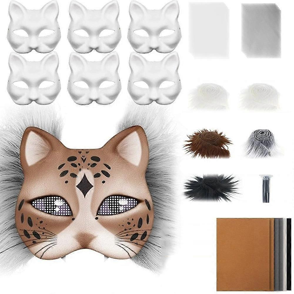 Bricolage chat visage ensemble Cosplay blanc peinture chat