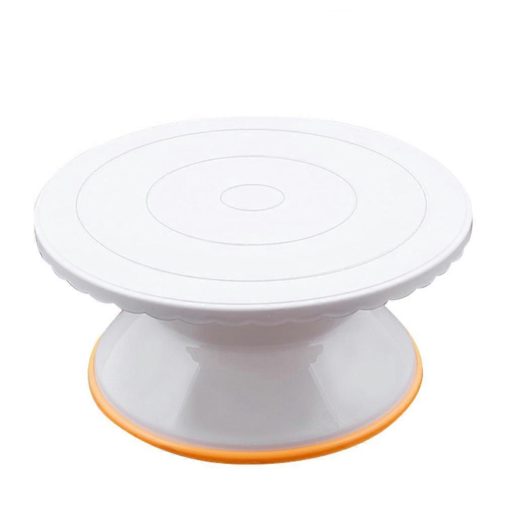 Plastic Rotating Cake Turntable Platform for Home Use Easy to Clean and White 1pc