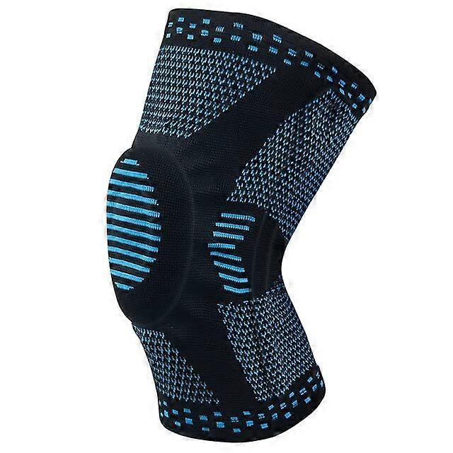 Patella Knee Pads Silicone Spring Compression Support for Basketball, Knitted, Elastic, Adjustable Size, Sports Gear