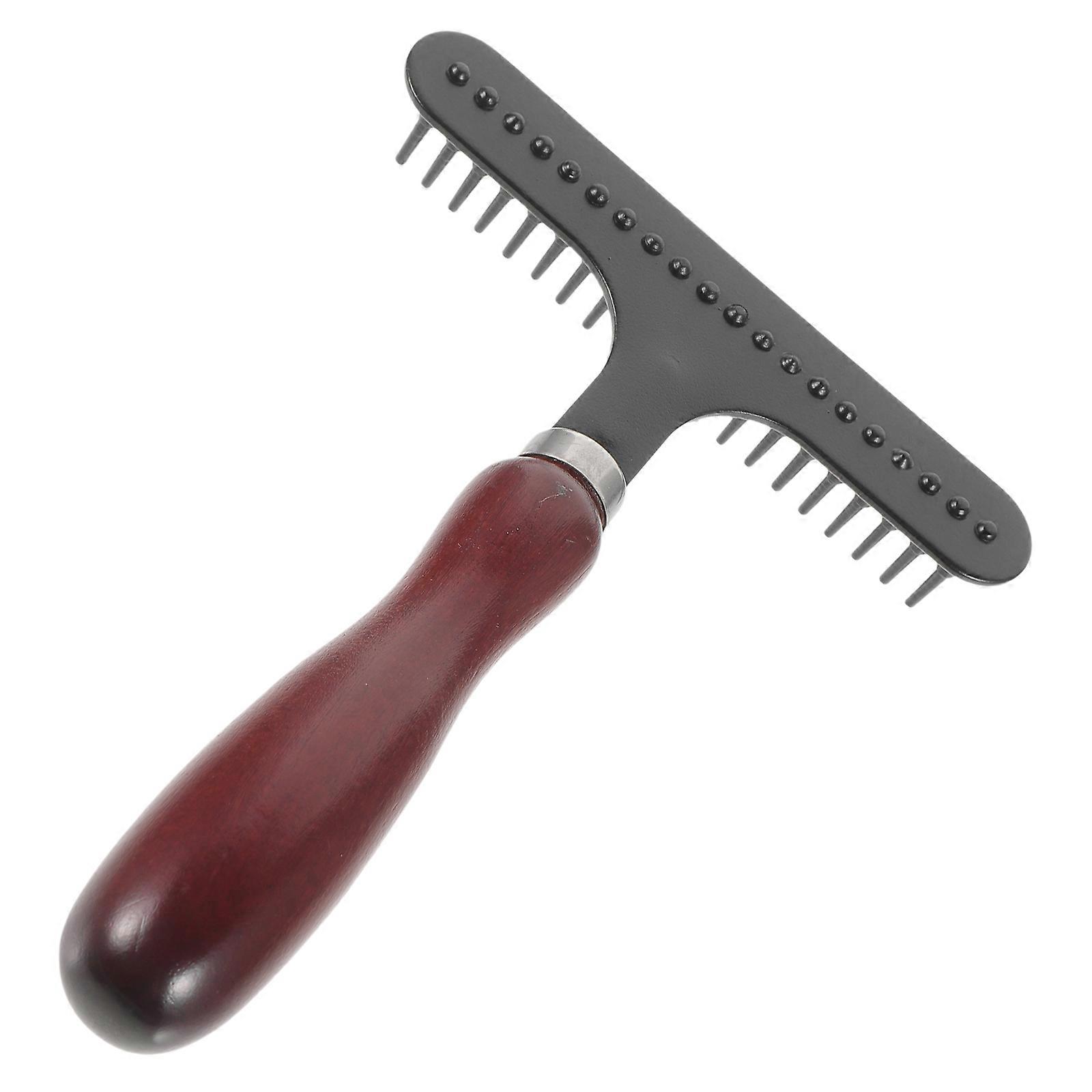Handheld Pet Comb Dog Hair Remover Tool For Grooming With Wood And Metal Material 1Set
