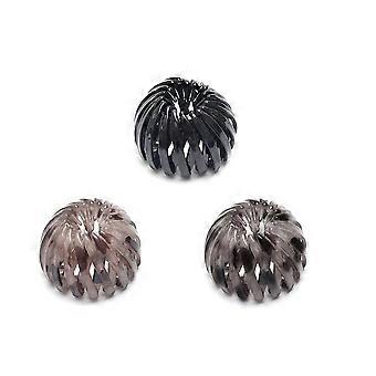 Bird Nest Shaped Hair Clips Vintage Geometric Hair Loops Ponytail Holder for Women Girls 3pcs Light Coffee Dark Coffee BlackYMMR)