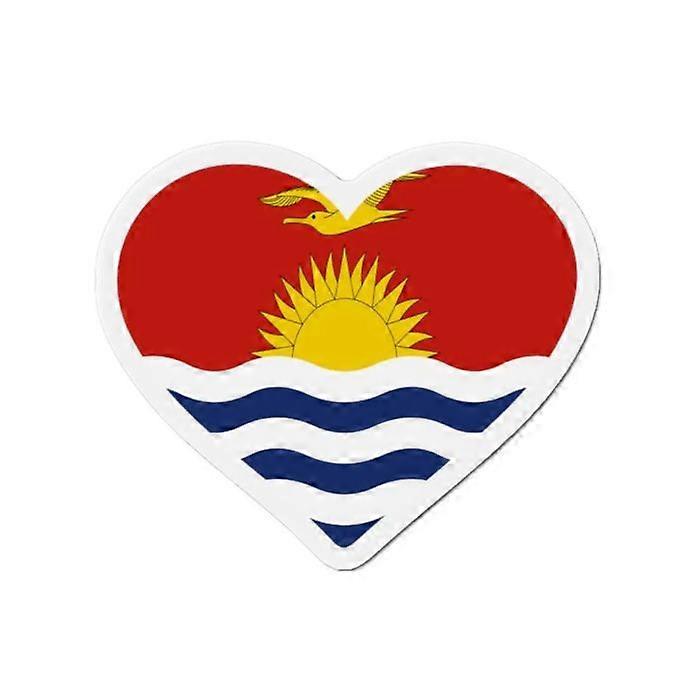 Magnet Heart Flag Kiribati - Multicolored - 10 cm - 50 pieces - Synthetic resin - Mixed