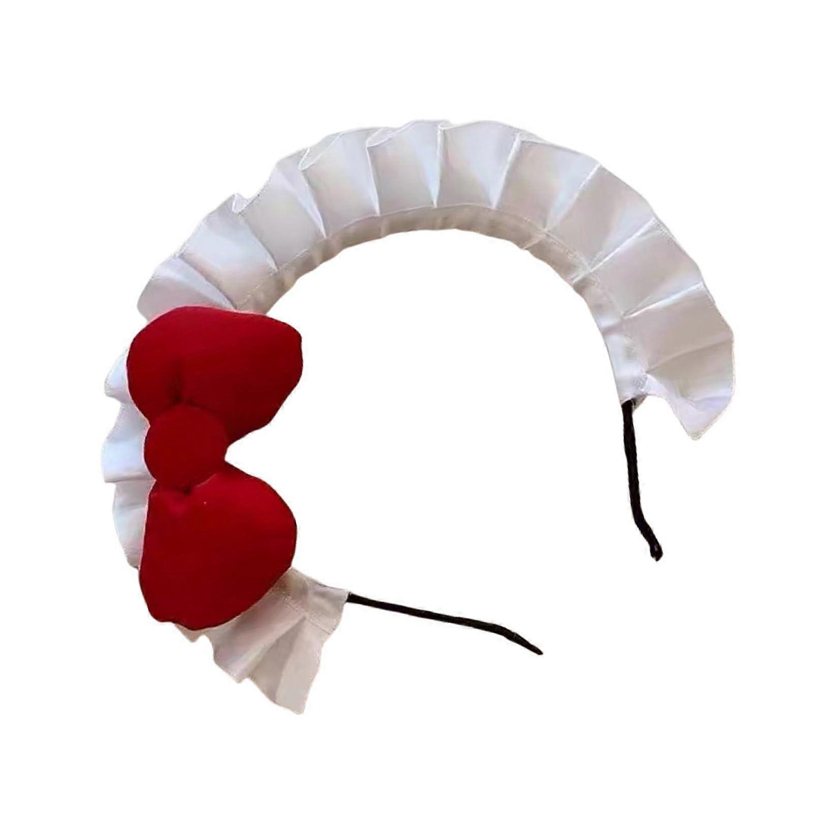 Ruffle Headband With Bow Hair Clip For Halloween Photo Studio Festive Party Everyday Wear Adjustable Size Colorful Design
