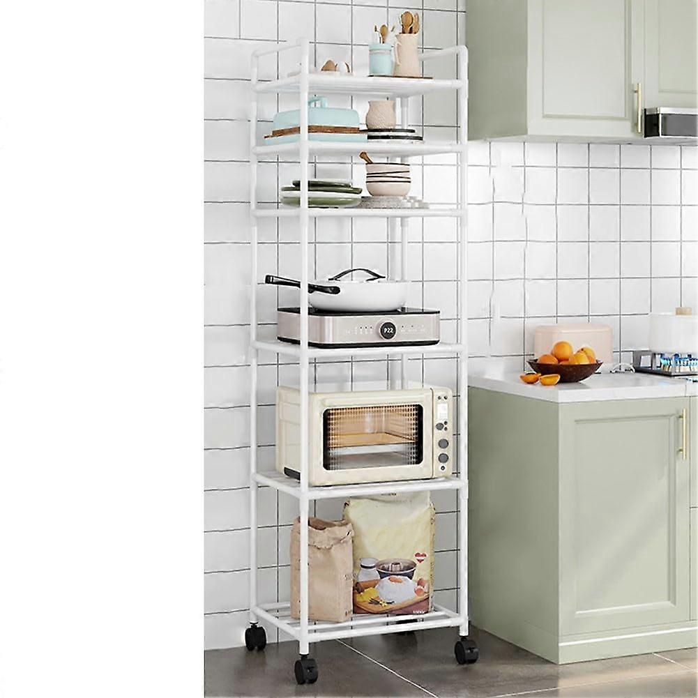 Floor Standing Storage Rack 6 Layers White Organization for Home and Office Clutter-Free Solution