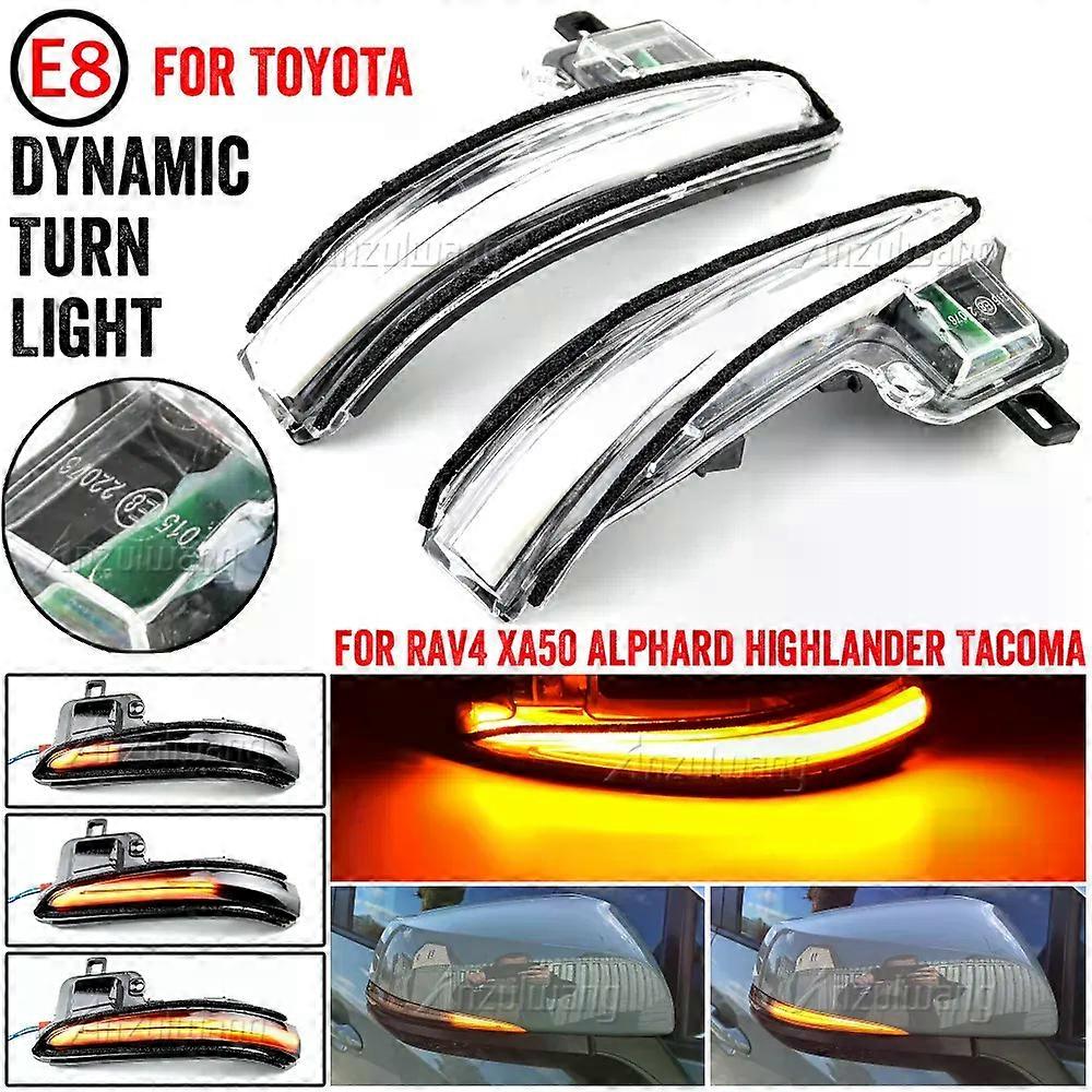 2PCS LED Side Mirror Dynamic Turn Signal Lights Lamp for Toyota Tacoma 2016-2022 RAV4 XA50 2019-2022 Highlander XU70 2020-2022