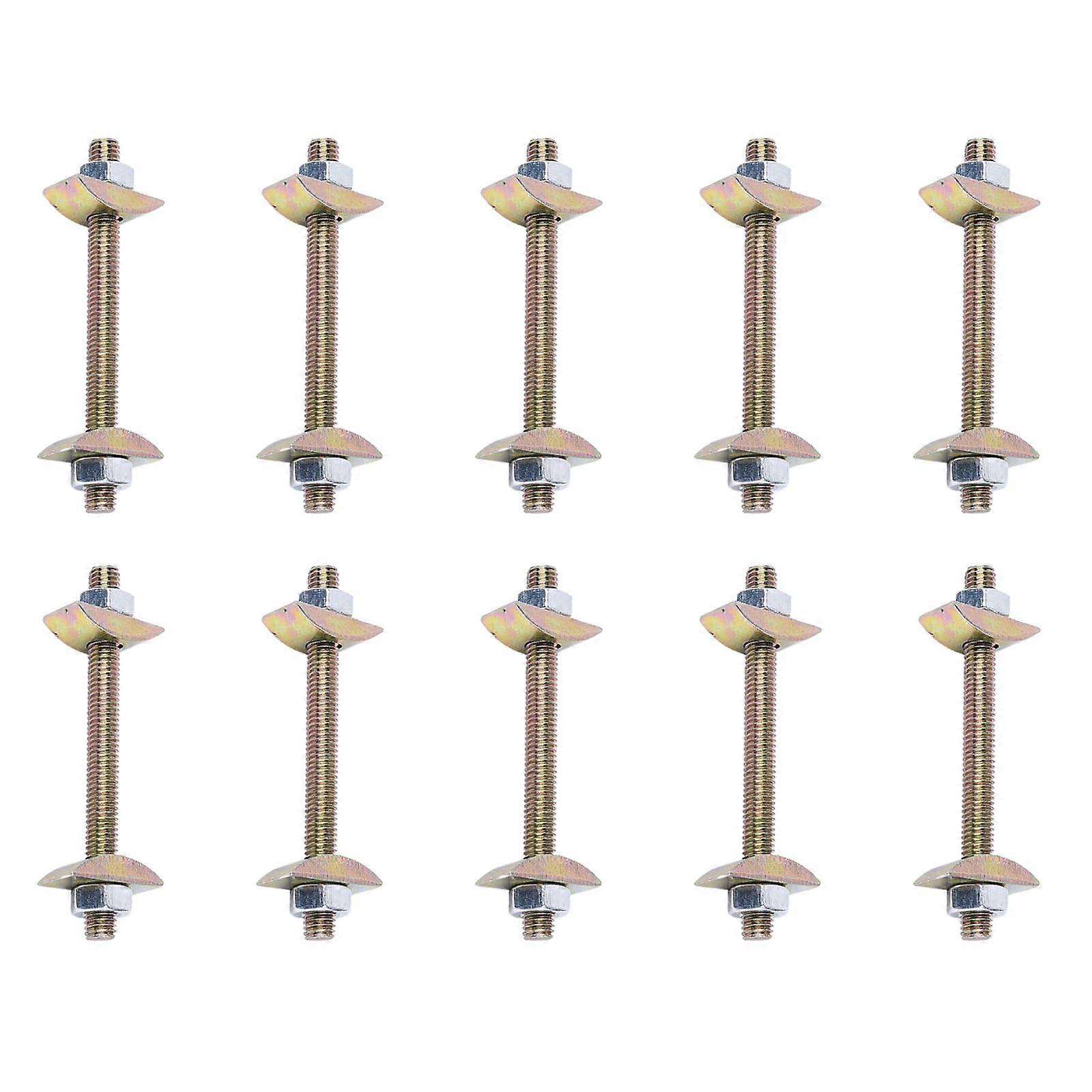 10pcs Worktop Connectors M8x50mm Table Fixings Butcher Block Furniture Fixing Connector Set for Connecting Table Bed Butchers 50 mm