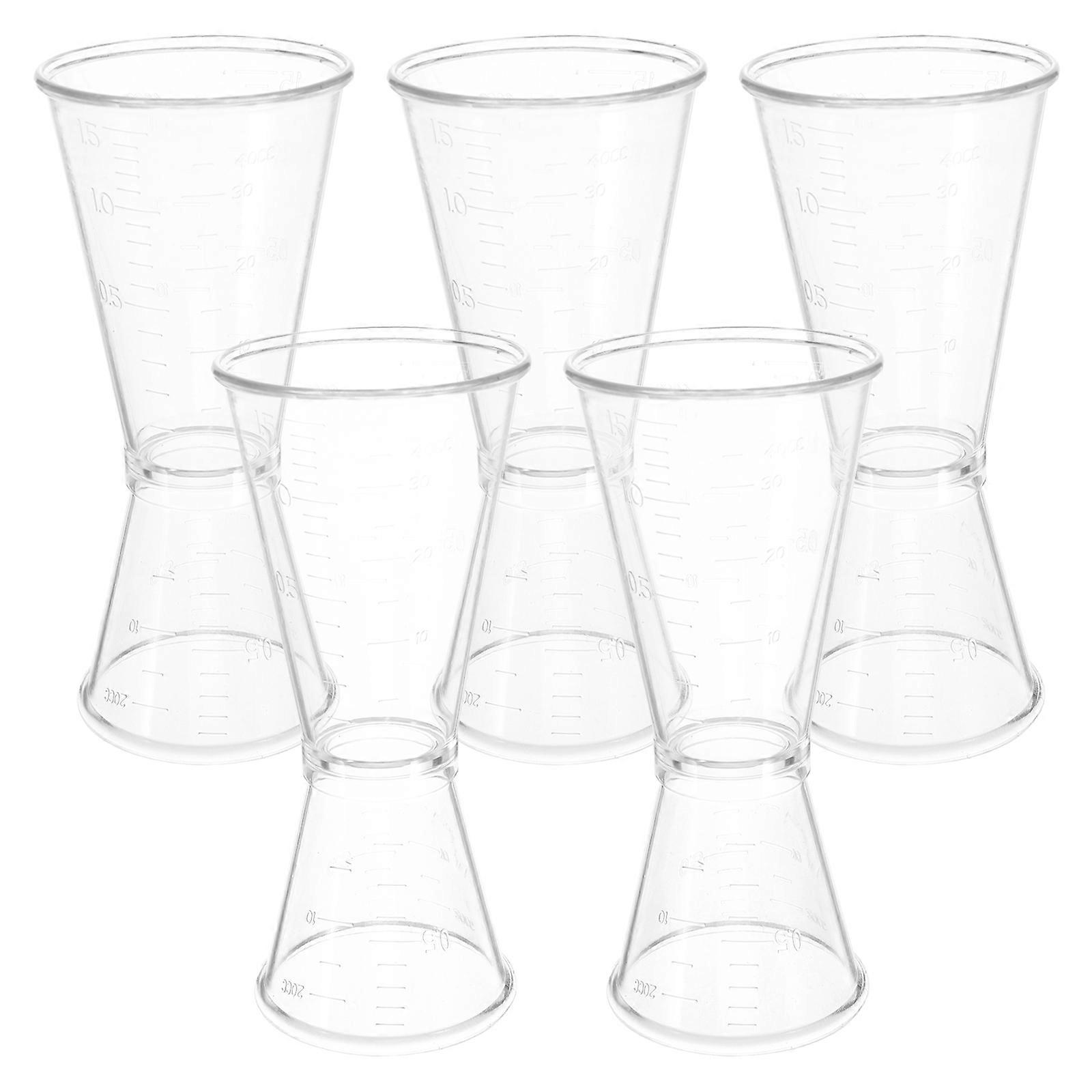 Bartending Tool Double-Head Measuring Cup Transparent 20-40ML Precise Measuring 5Pcs