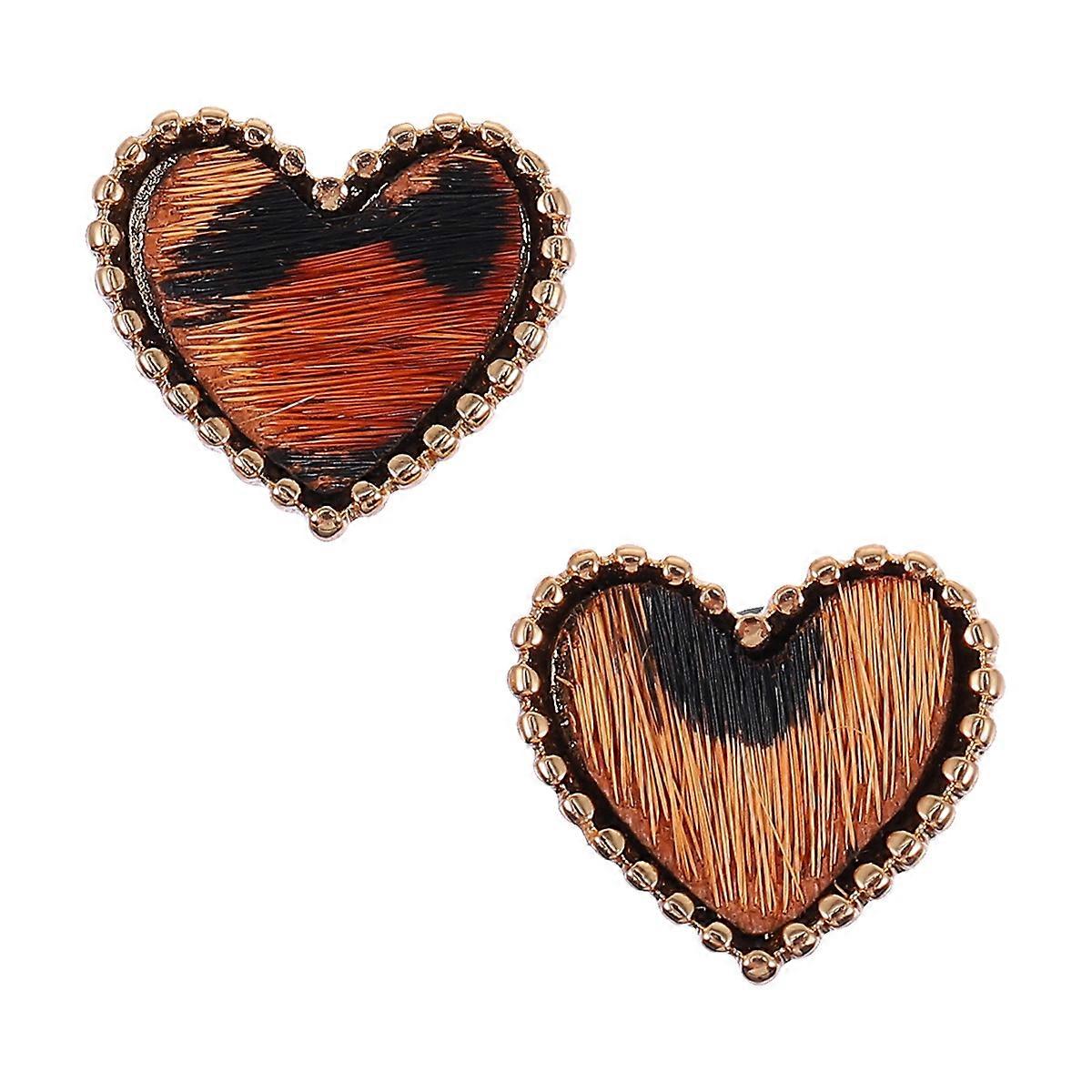 Heart Watchband Nails Watch Band Charms Stylish Watchband Enhancement Leopard Pattern Daily Use 2Pack
