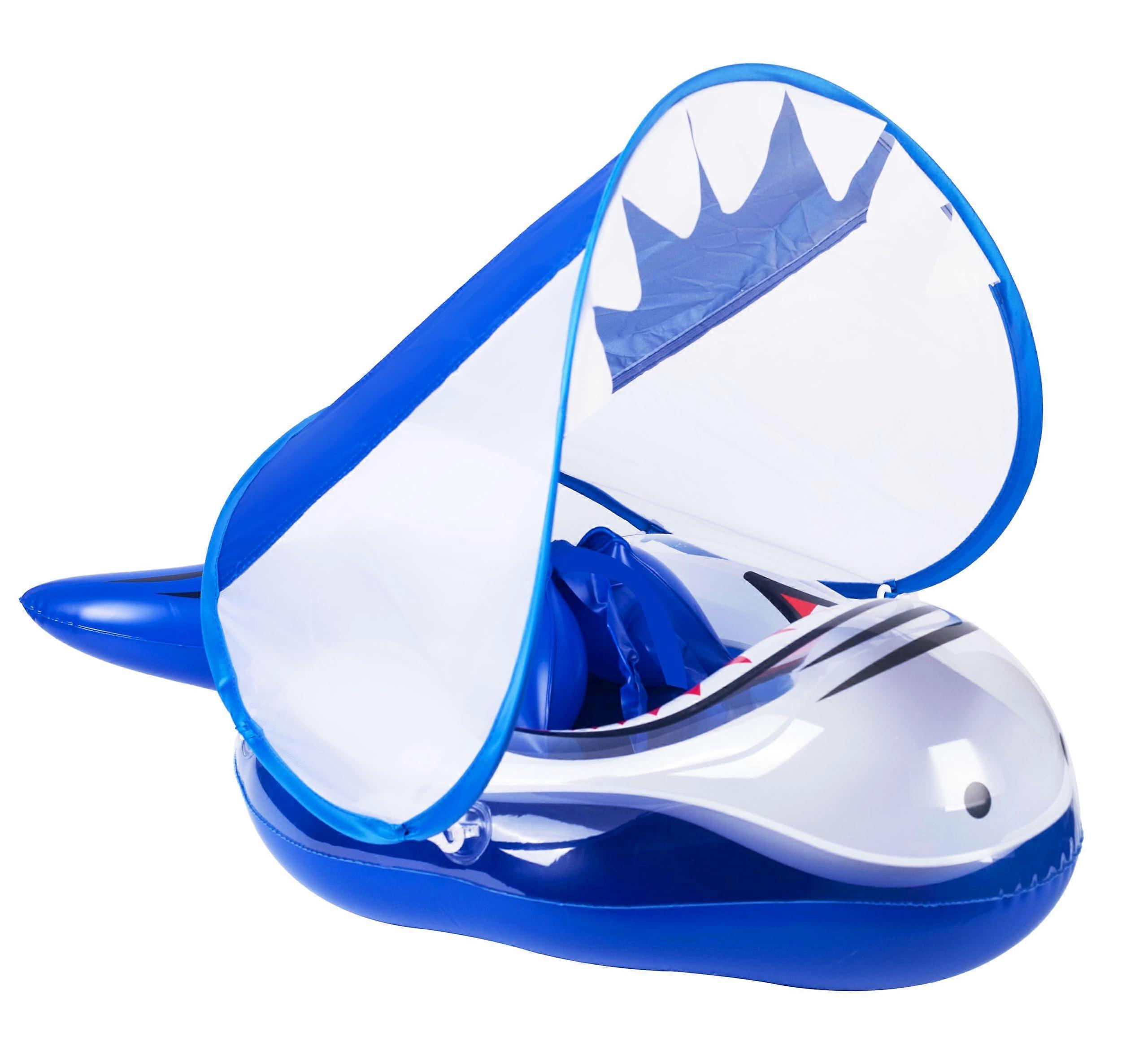 Inflatable Baby Pool Float with Sun Canopy, Seat for 636 Months (Blue)